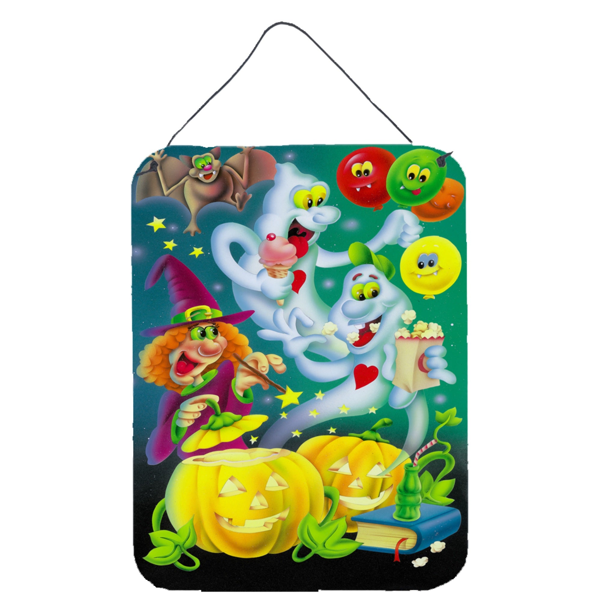 'Caroline'S Treasures Witch Party With The Ghosts Halloween Wall Or Door Hanging Prints Aph0932Ds1216, 16Hx12W, Multicolor''