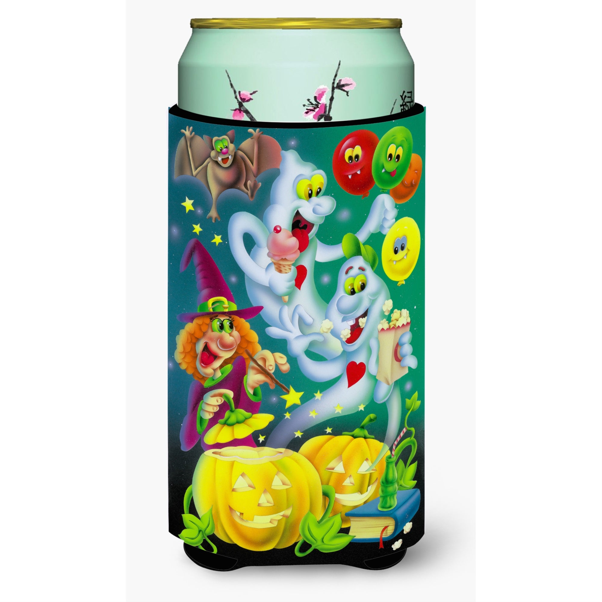 'Caroline'S Treasures Witch Party With The Ghosts Halloween Tall Boy Koozie Hugger, Multicolor''