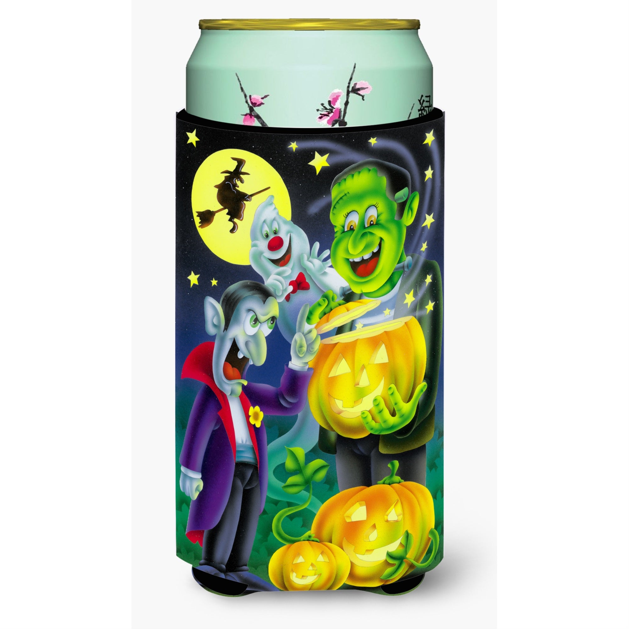 'Caroline'S Treasures Halloween With Dracula And Frankenstein Tall Boy Koozie Hugger, Multicolor''