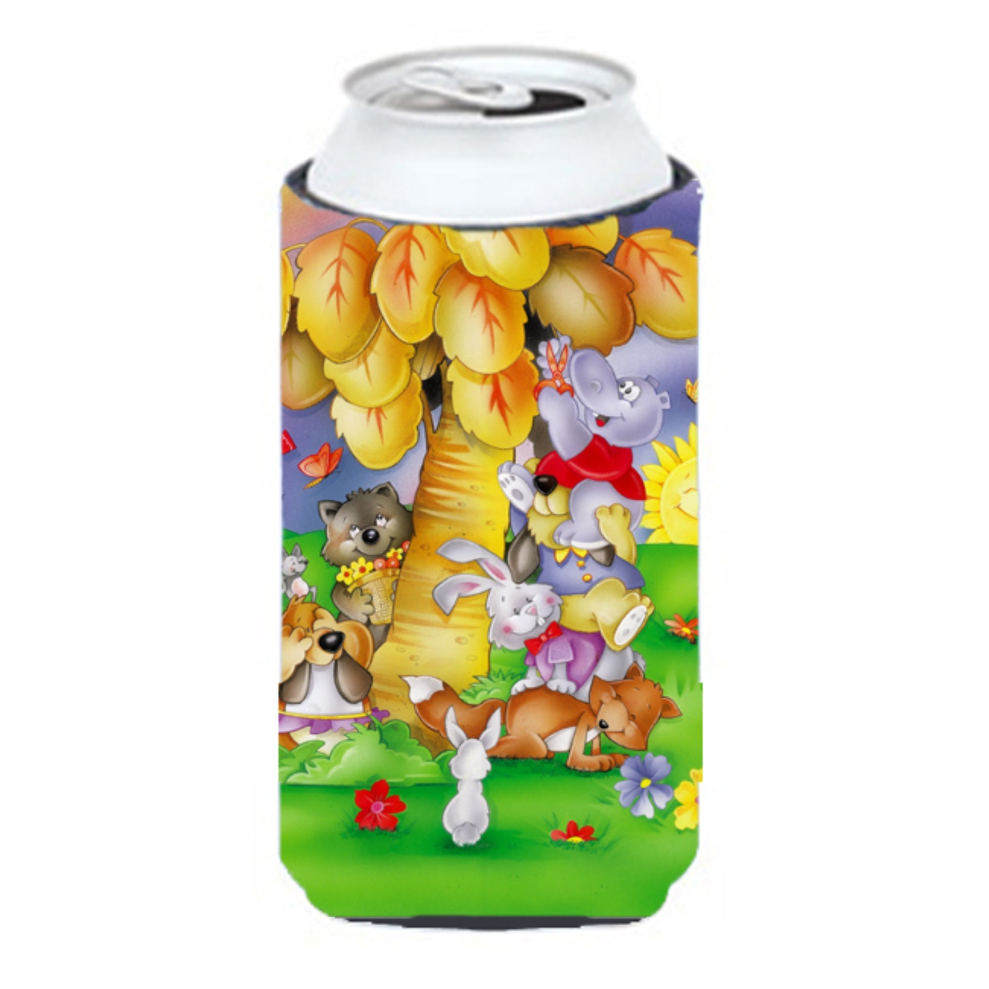 'Caroline'S Treasures Aph0977Tbc Animals Under The Coconut Tree Tall Boy Koozie Hugger, Multicolor''