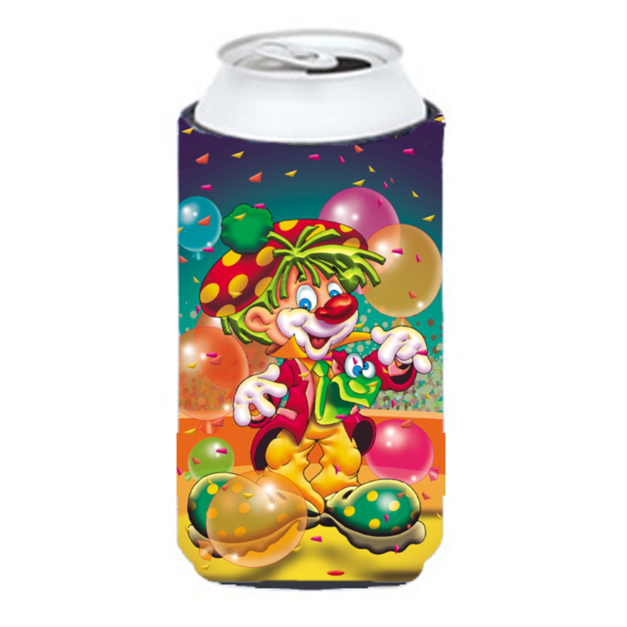 'Caroline'S Treasures Aph1662Tbc Happy Birthday Clown Tall Boy Koozie Hugger, Multicolor''