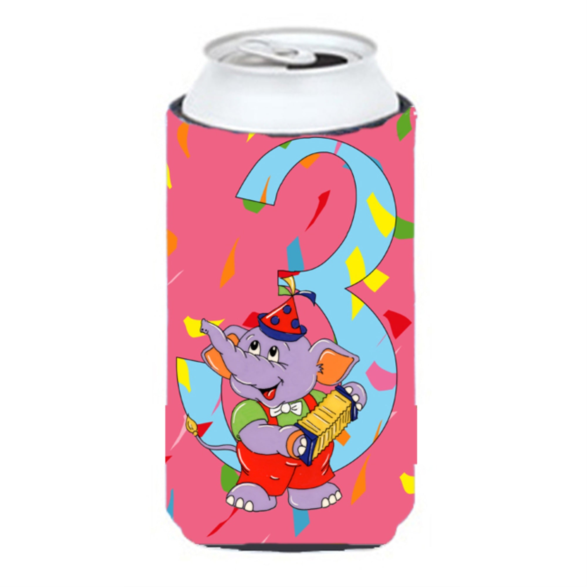 'Caroline'S Treasures Aph2160Tbc Happy 3Rd Birthday Age 3 Tall Boy Koozie Hugger, Multicolor''