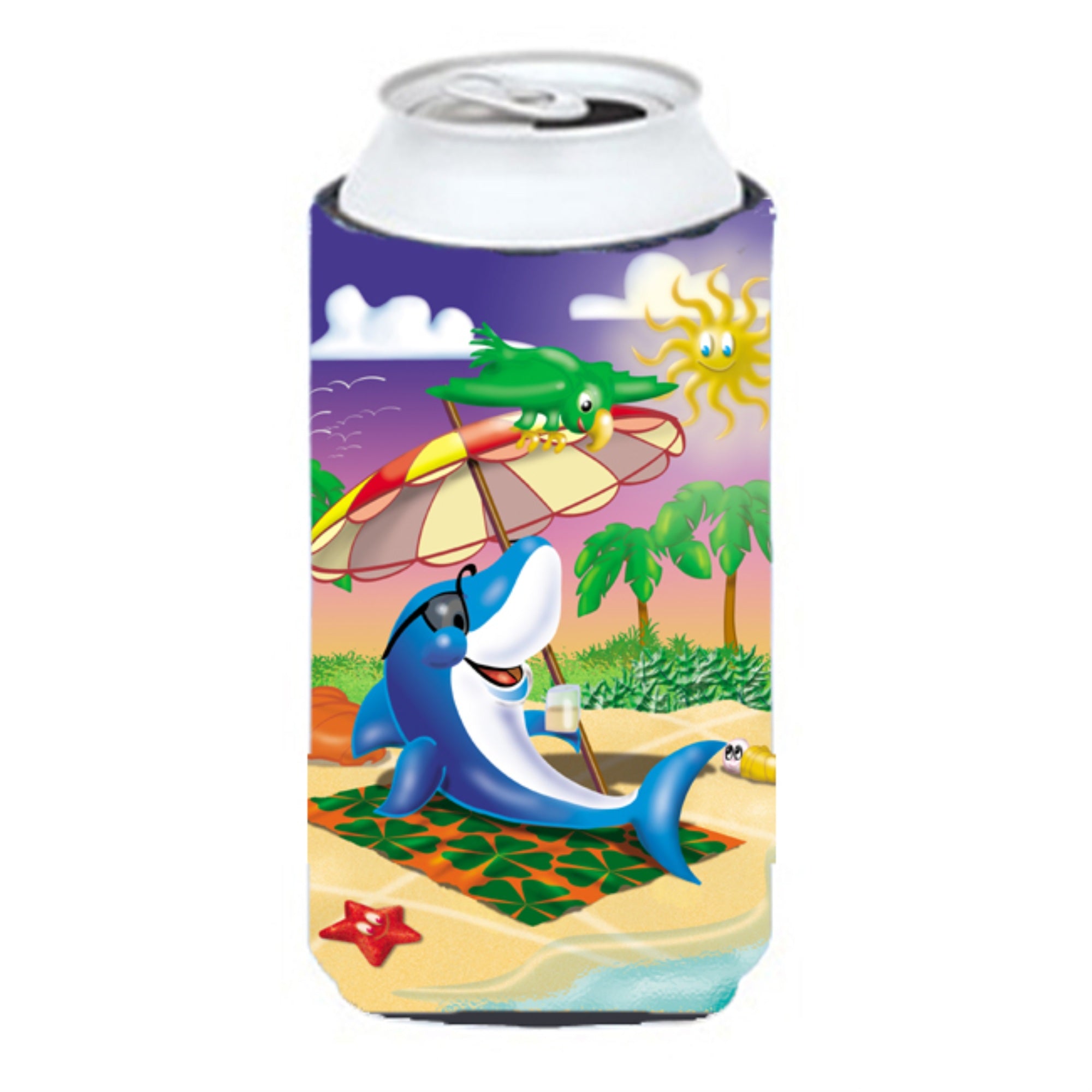 'Caroline'S Treasures Aph2488Tbc Dolphin Sunning On The Beach Tall Boy Koozie Hugger, Multicolor''