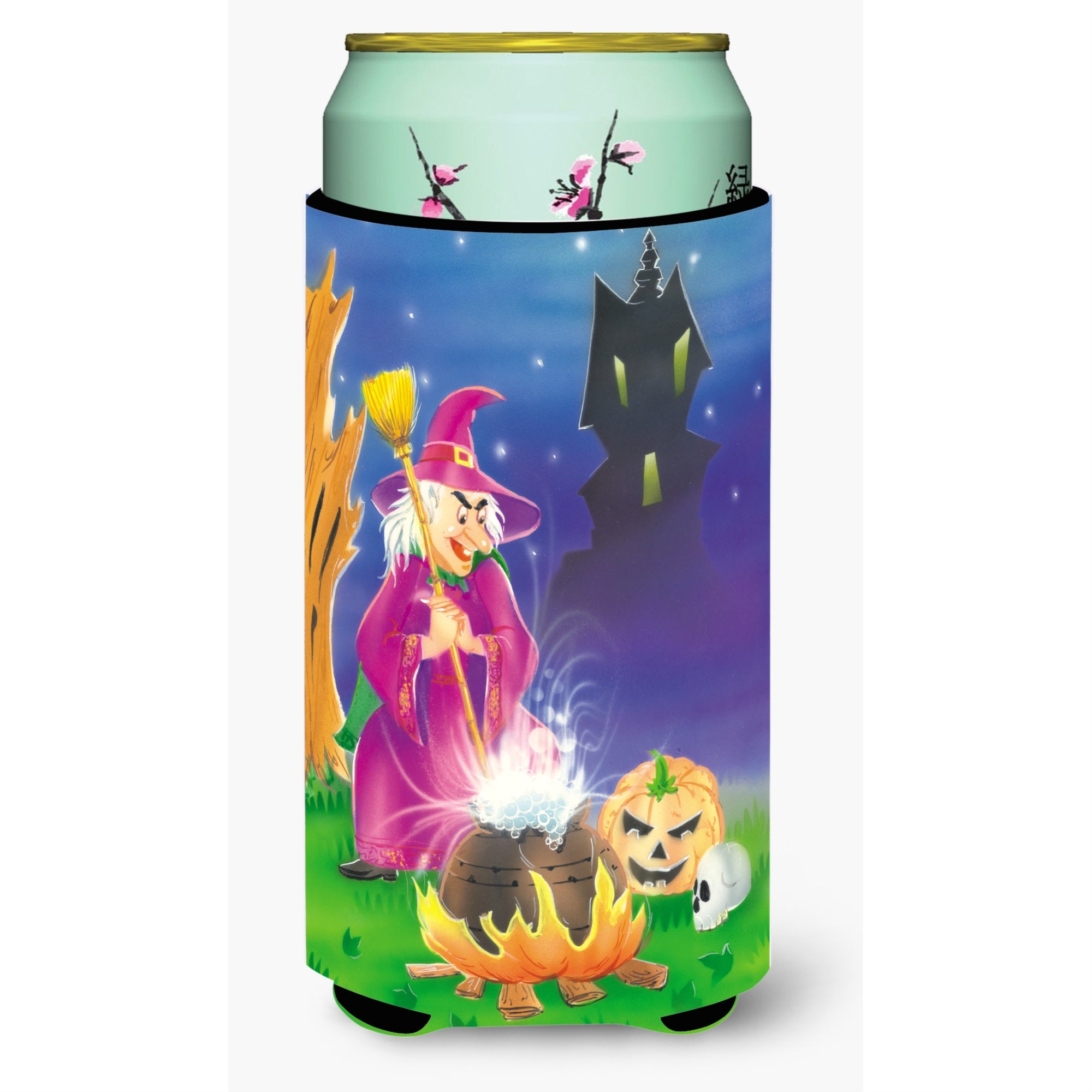 'Caroline'S Treasures Witch And Her Castle Tall Boy Koozie Hugger, Multicolor''