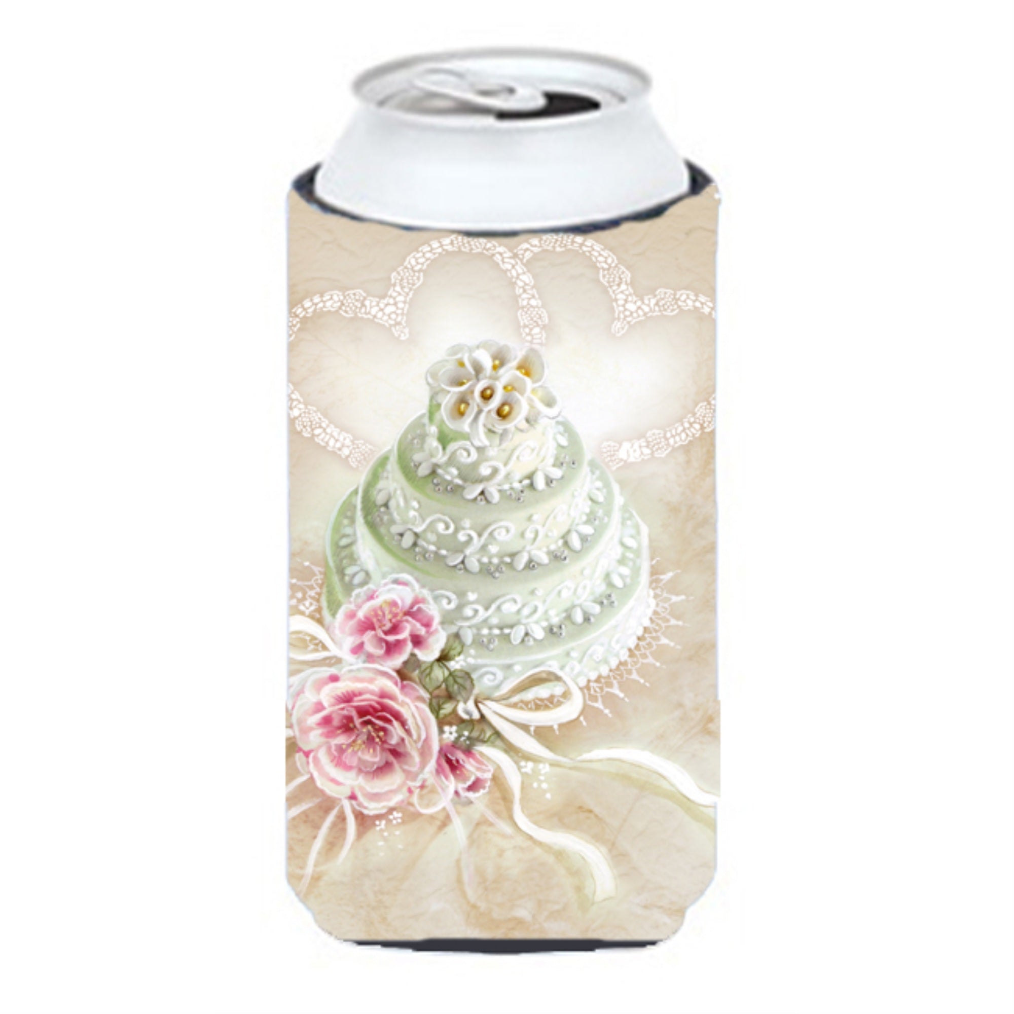 'Caroline'S Treasures Aph3648Tbc Wedding Cake Tall Boy Koozie Hugger, Multicolor''