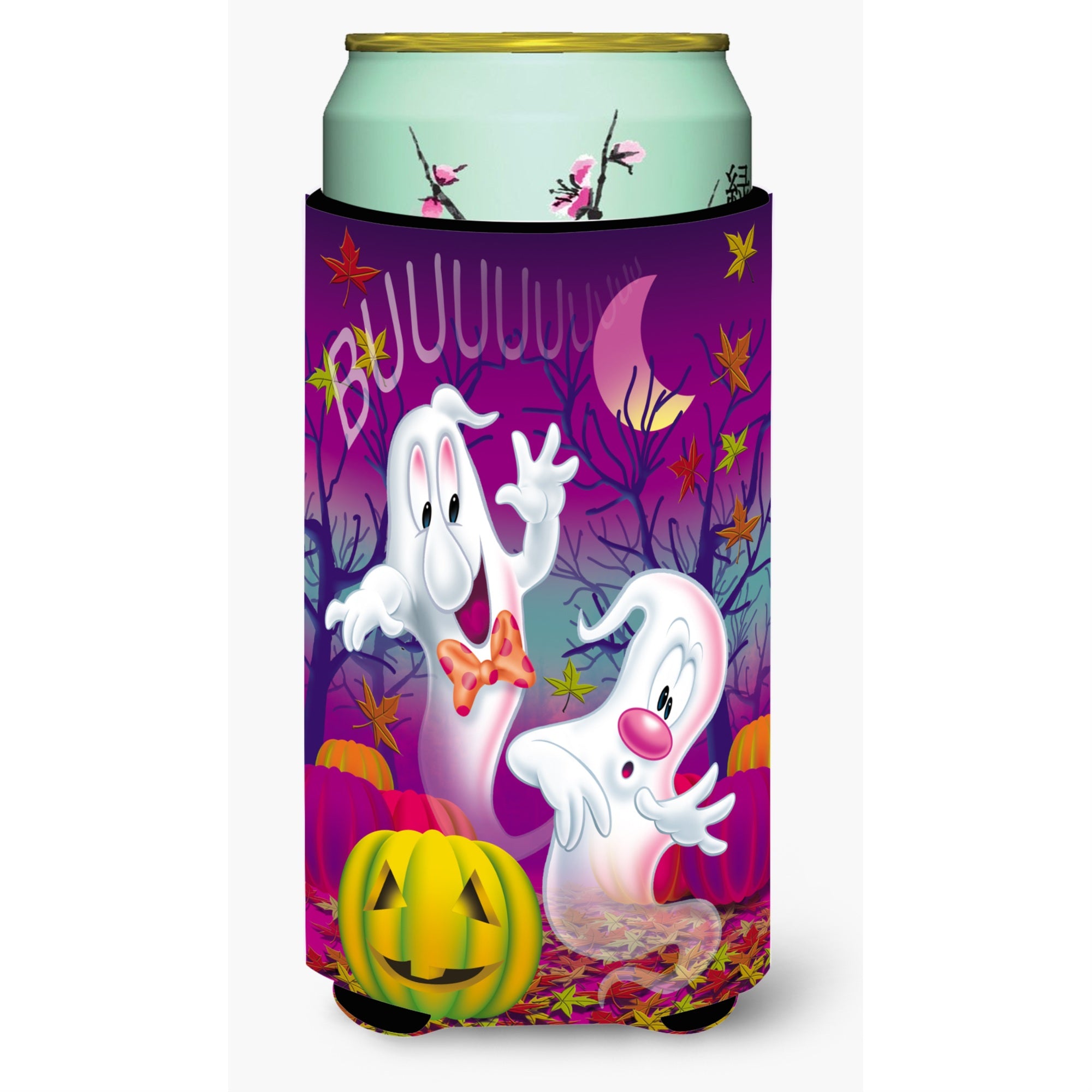 'Caroline'S Treasures Buuu Ghosts Halloween Tall Boy Koozie Hugger, Multicolor''