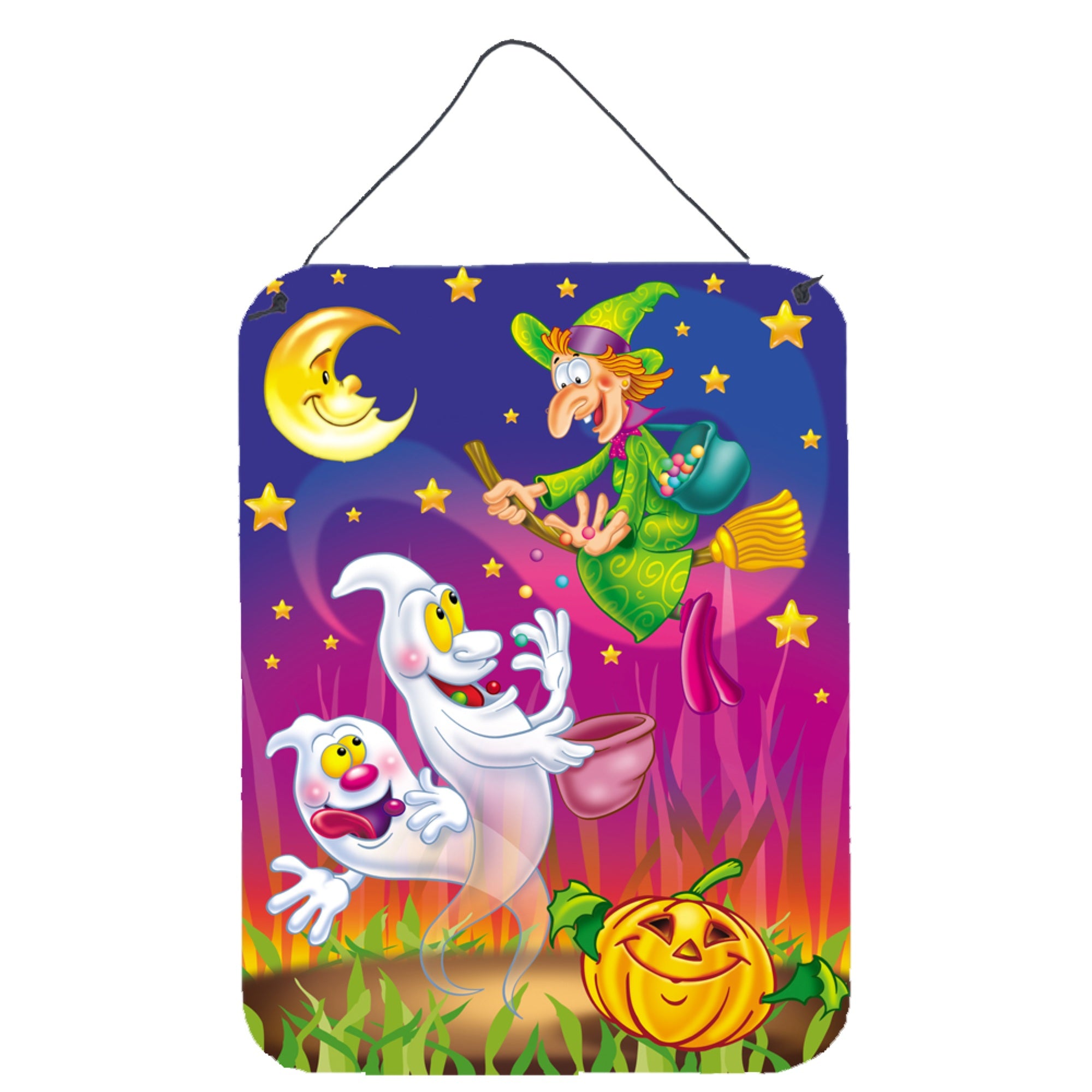 'Caroline'S Treasures Witch And Ghosts Halloween Wall Or Door Hanging Prints Aph3799Ds1216, 16Hx12W, Multicolor''
