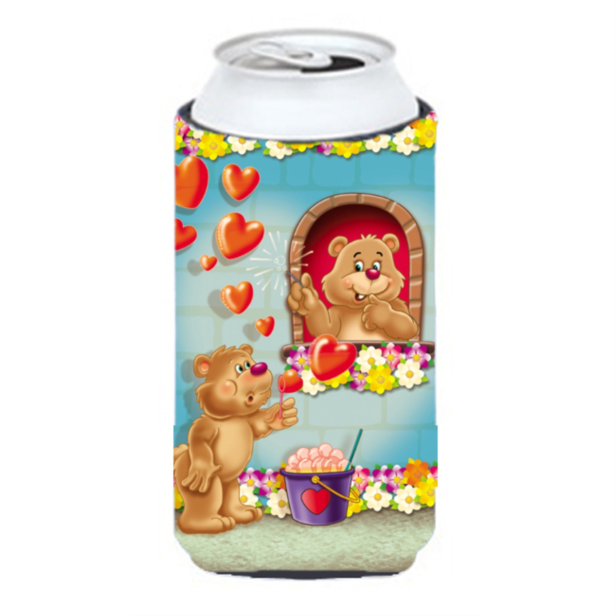 'Caroline'S Treasures Aph3815Tbc Teddy Bear Romeo And Juliet Love Tall Boy Koozie Hugger, Multicolor''