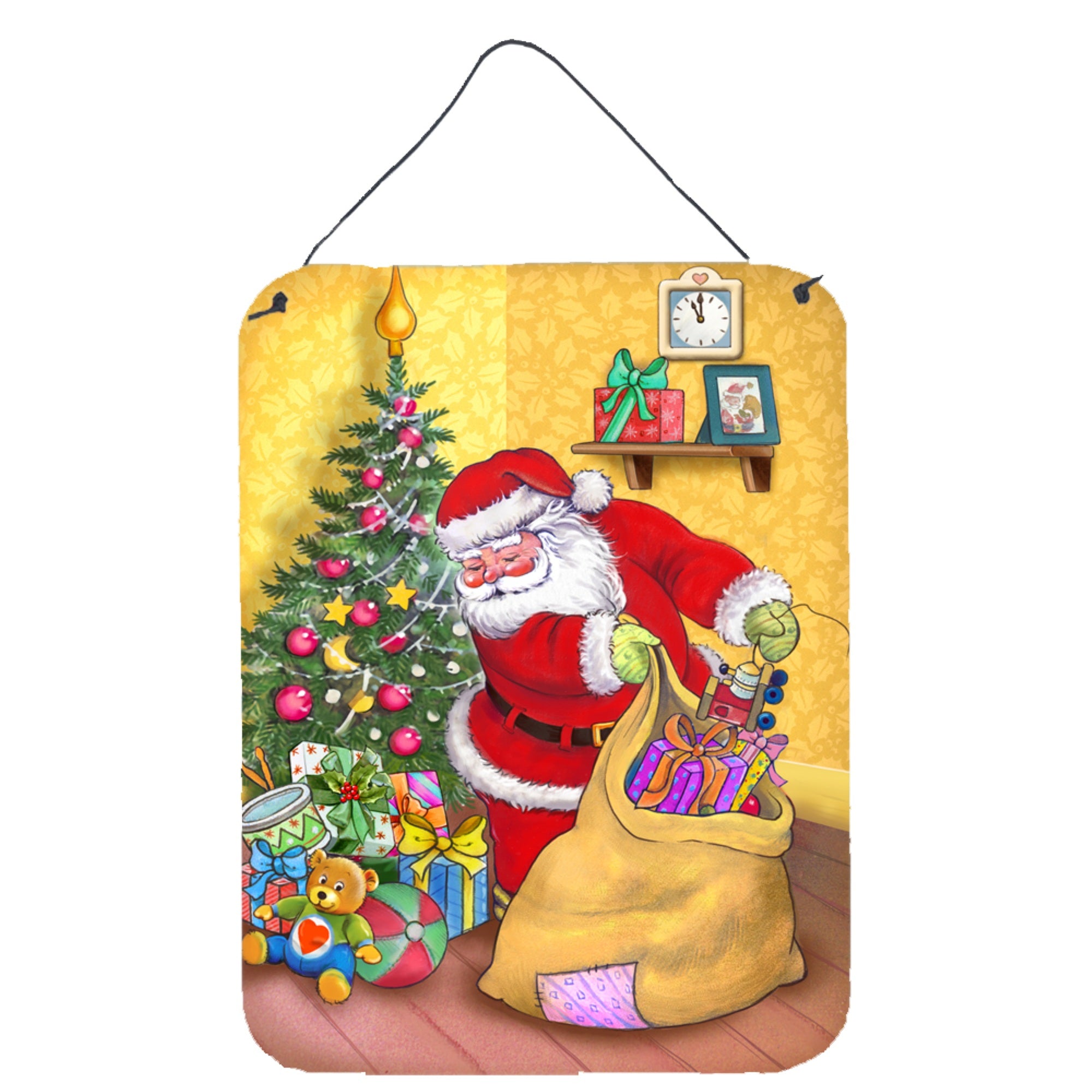 'Caroline'S Treasures Christmas Santa And His Toys Wall Or Door Hanging Prints Aph3923Ds1216, 16Hx12W, Multicolor''