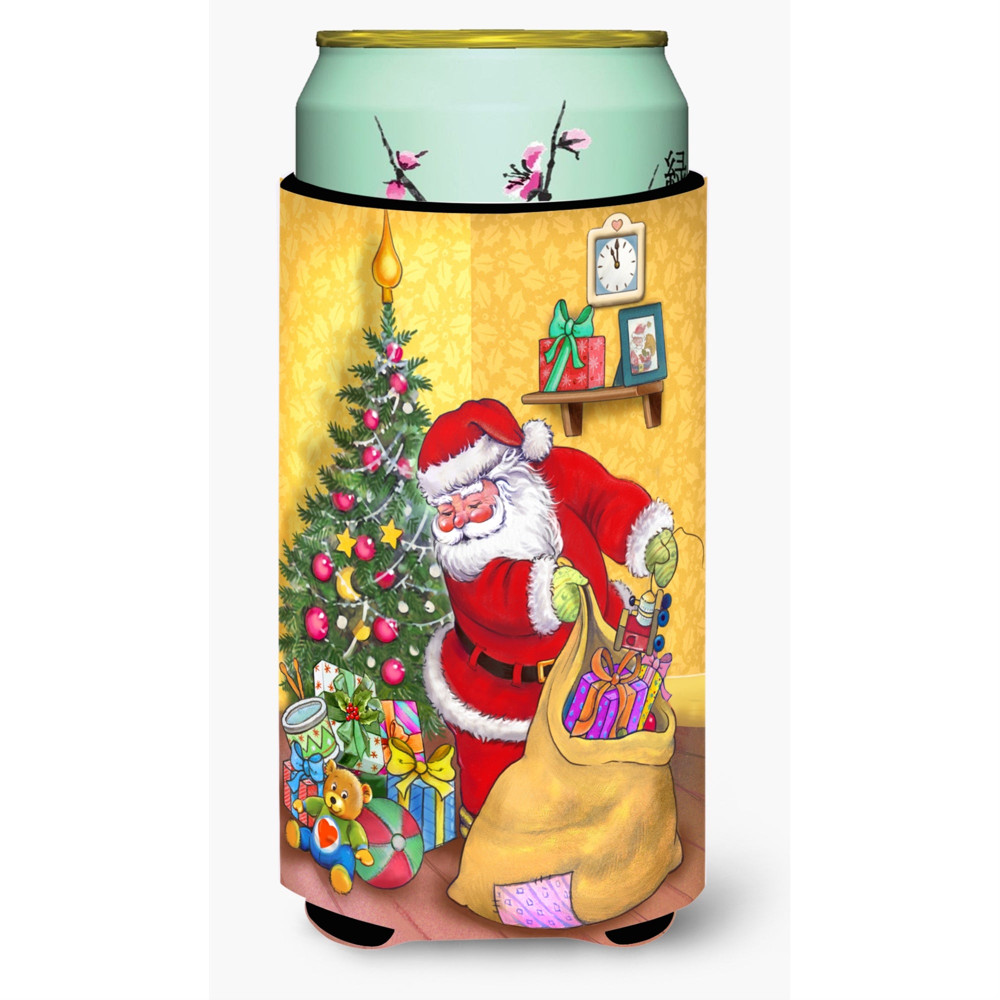 'Caroline'S Treasures Christmas Santa And His Toys Tall Boy Koozie Hugger, Multicolor''