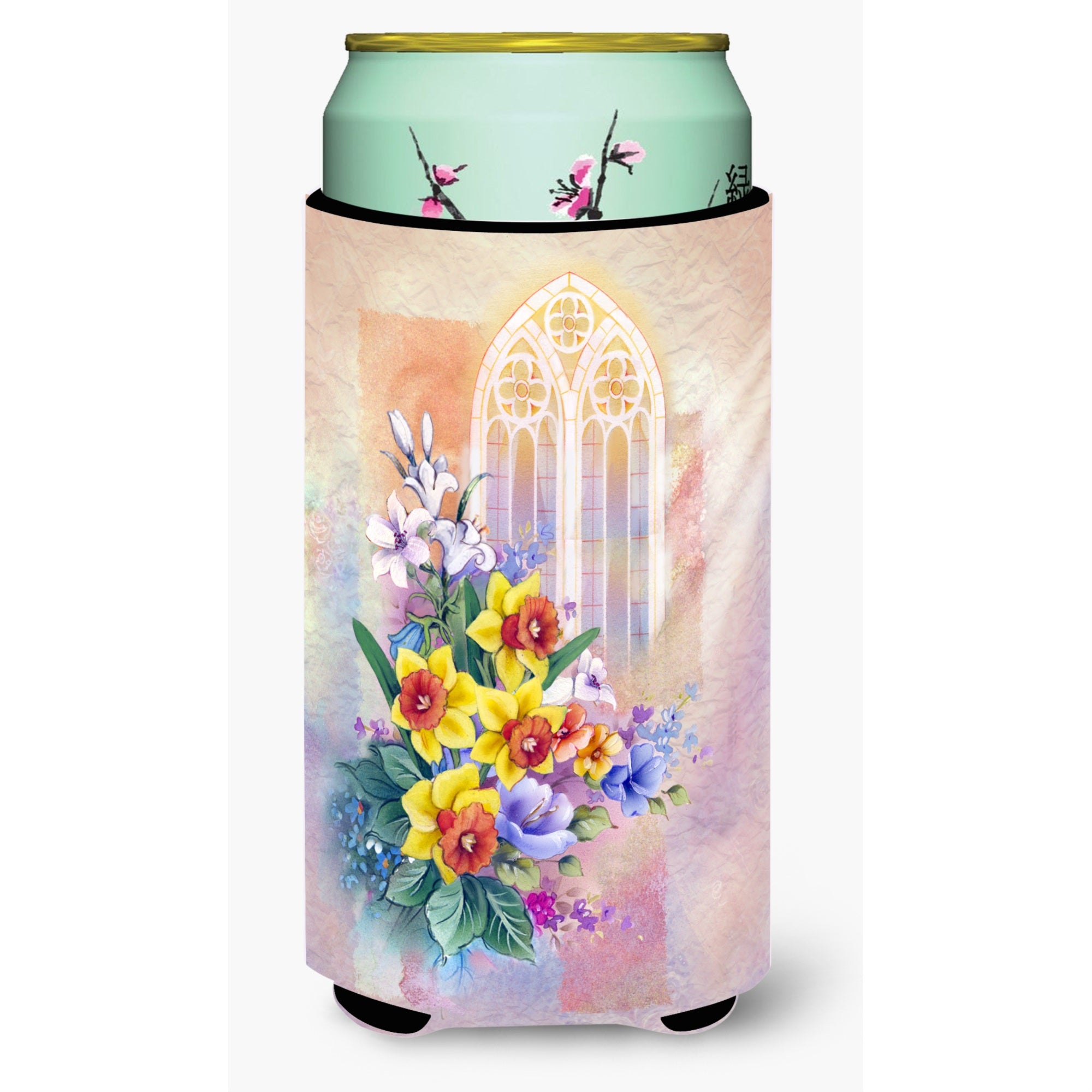 'Caroline'S Treasures Church Window & Daffodils Tall Boy Beverage Insulator Hugger, Multicolor''