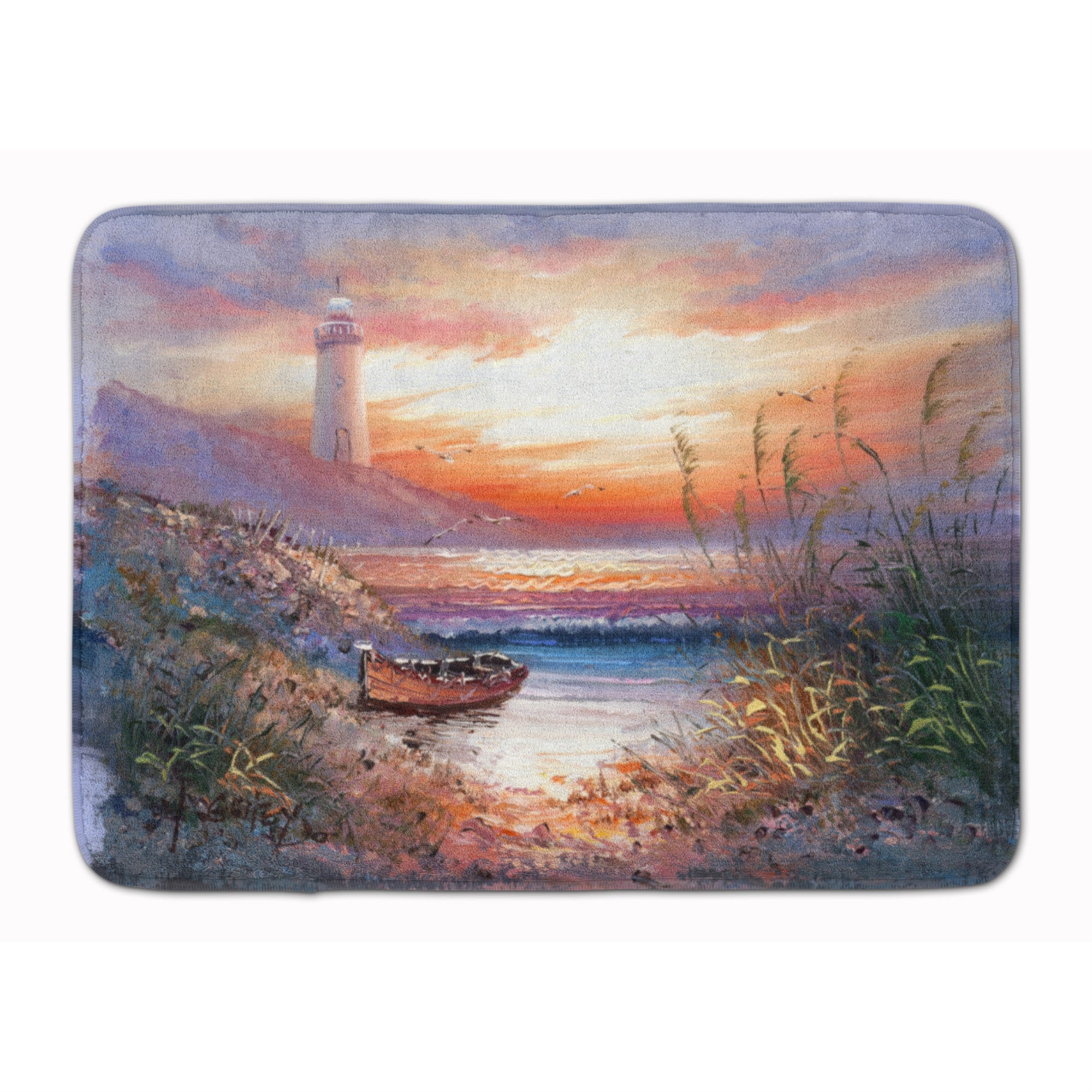 'Caroline'S Treasures Lighthouse Scene With Boat Floor Mat, 19'''' X 27'''', Multicolor''