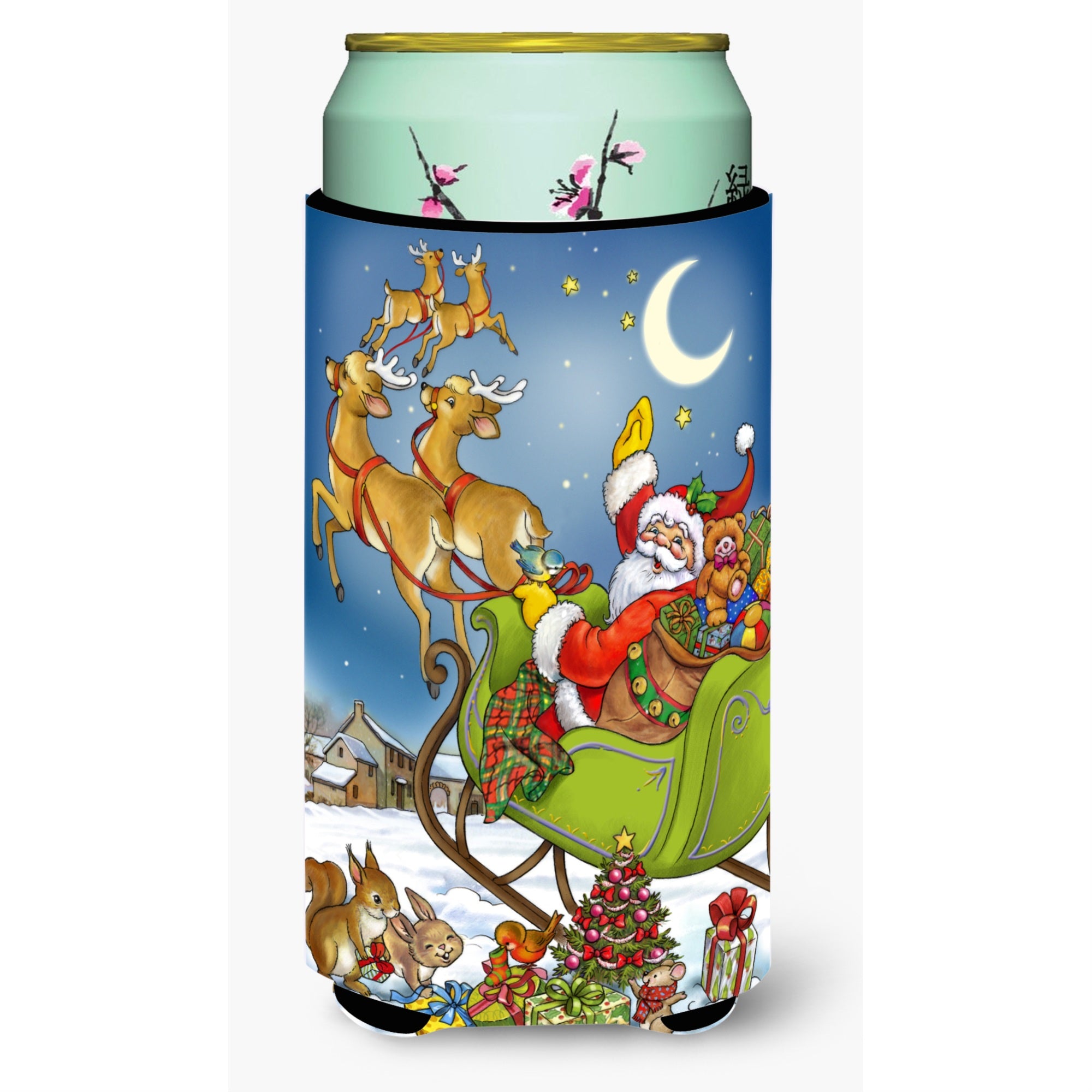'Caroline'S Treasures Christmas Santa Taking Off Tall Boy Koozie Hugger, Multicolor''