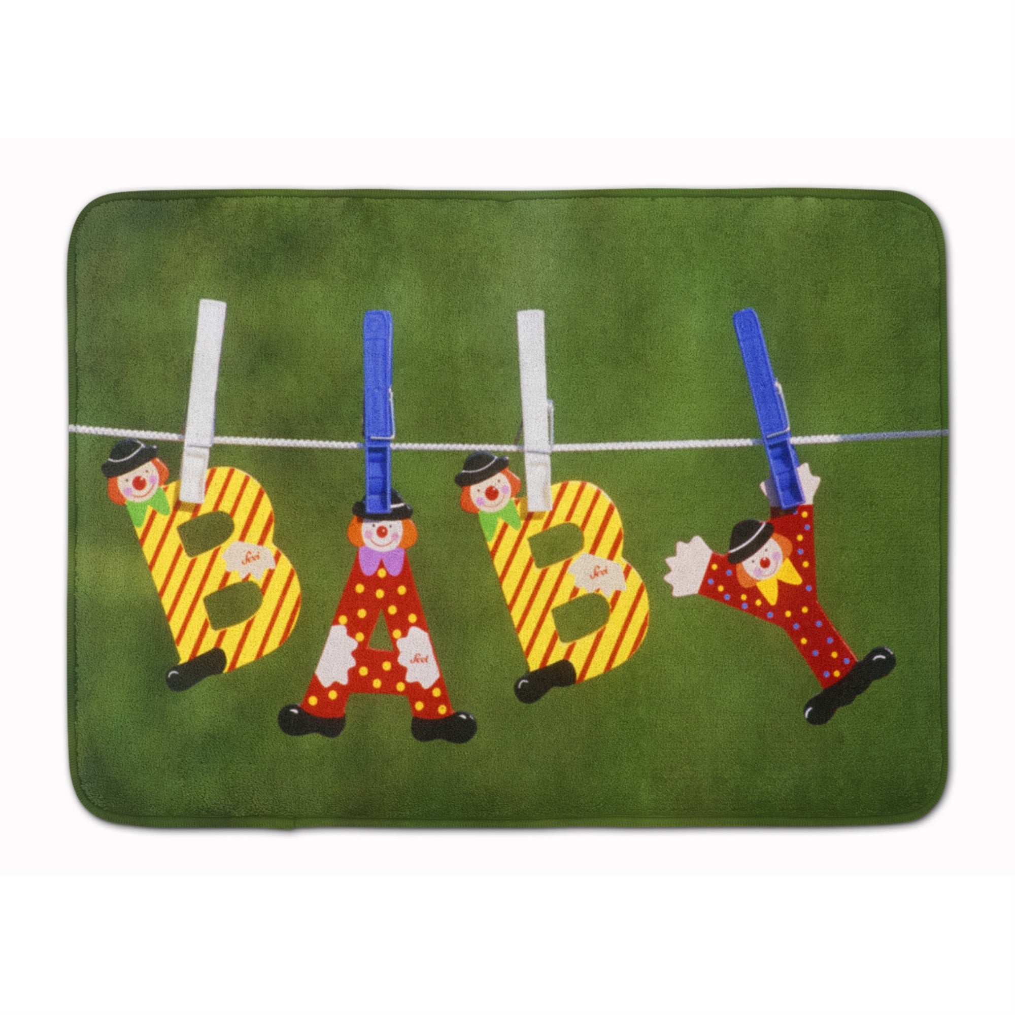 'Caroline'S Treasures New Baby Clown Clothesline Floor Mat, 19'''' X 27'''', Multicolor''