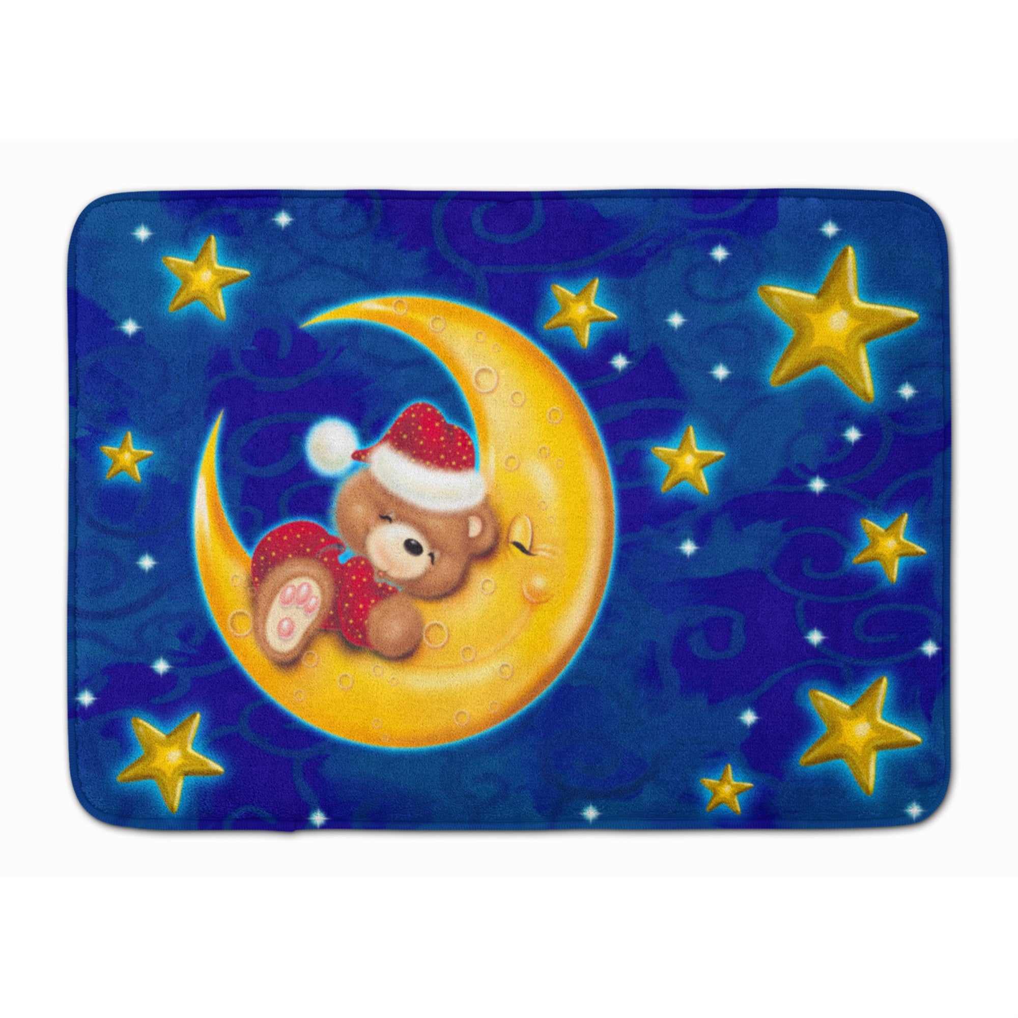 'Caroline'S Treasures Bear Sleeping In The Moon And Stars Floor Mat, 19'''' X 27'''', Multicolor''