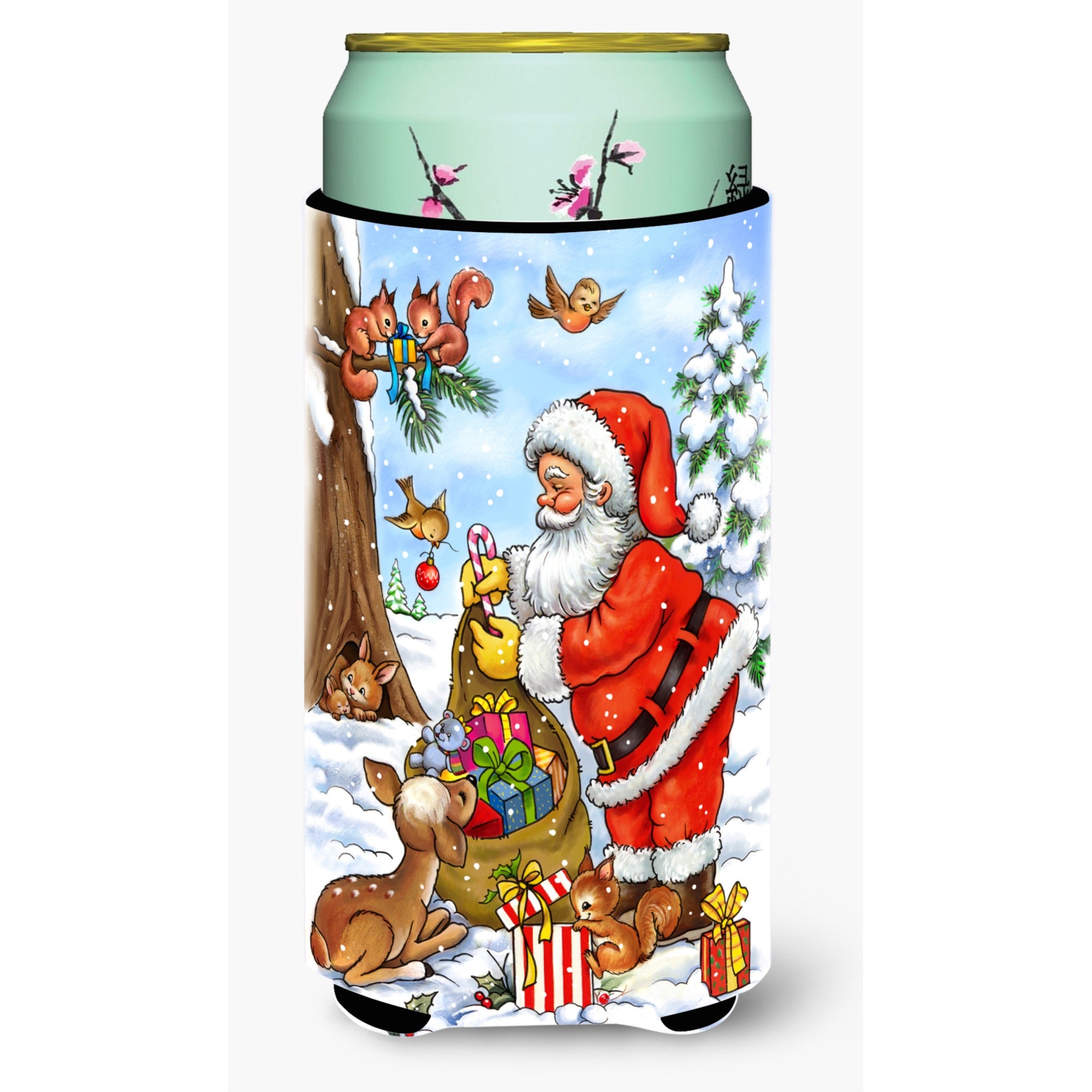 'Caroline'S Treasures Christmas Santa Claus Handing Out Presents Tall Boy Koozie Hugger, Multicolor''