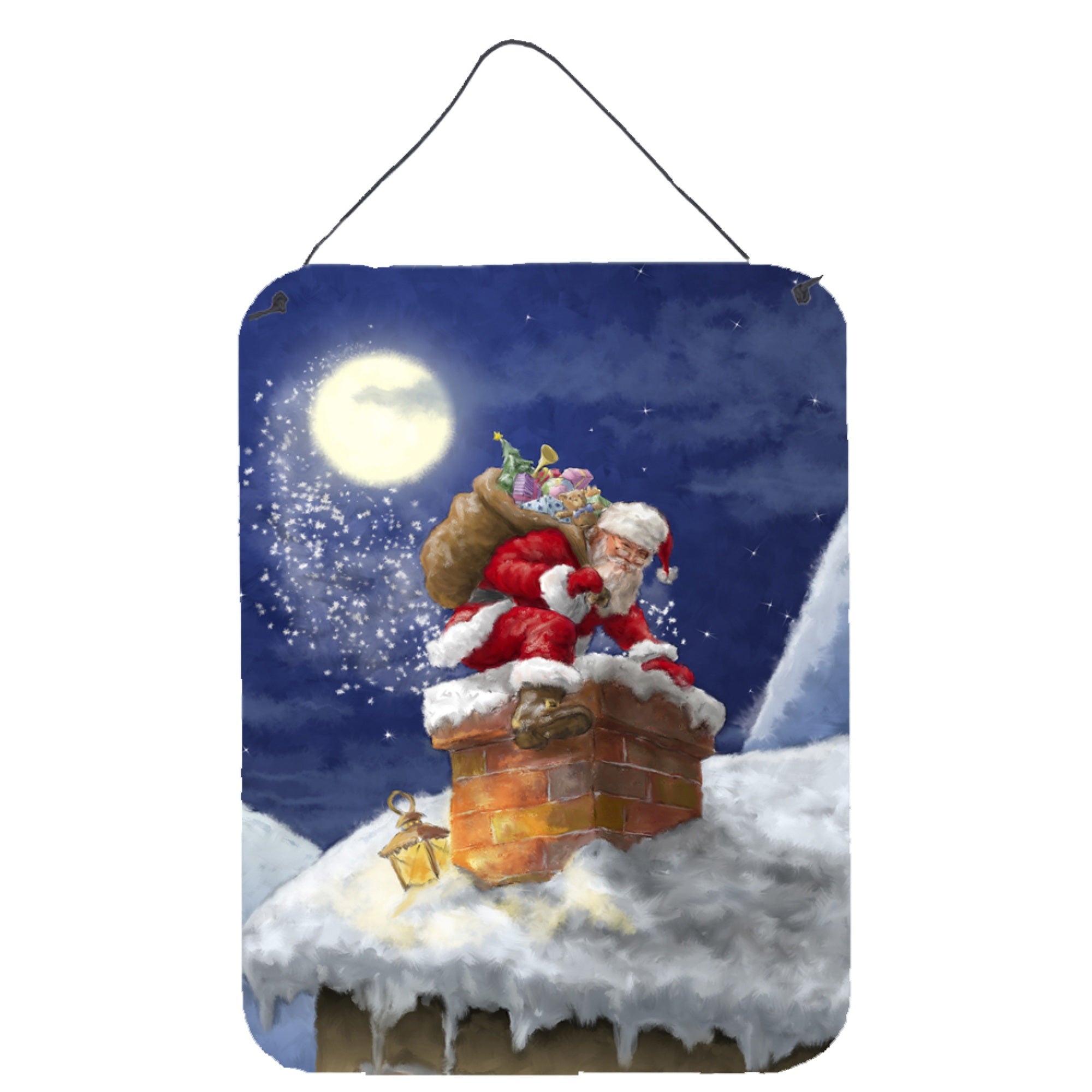 'Caroline'S Treasures Christmas Santa Claus In The Chimney Wall Or Door Hanging Prints Aph5479Ds1216, 16Hx12W, Multicolor''