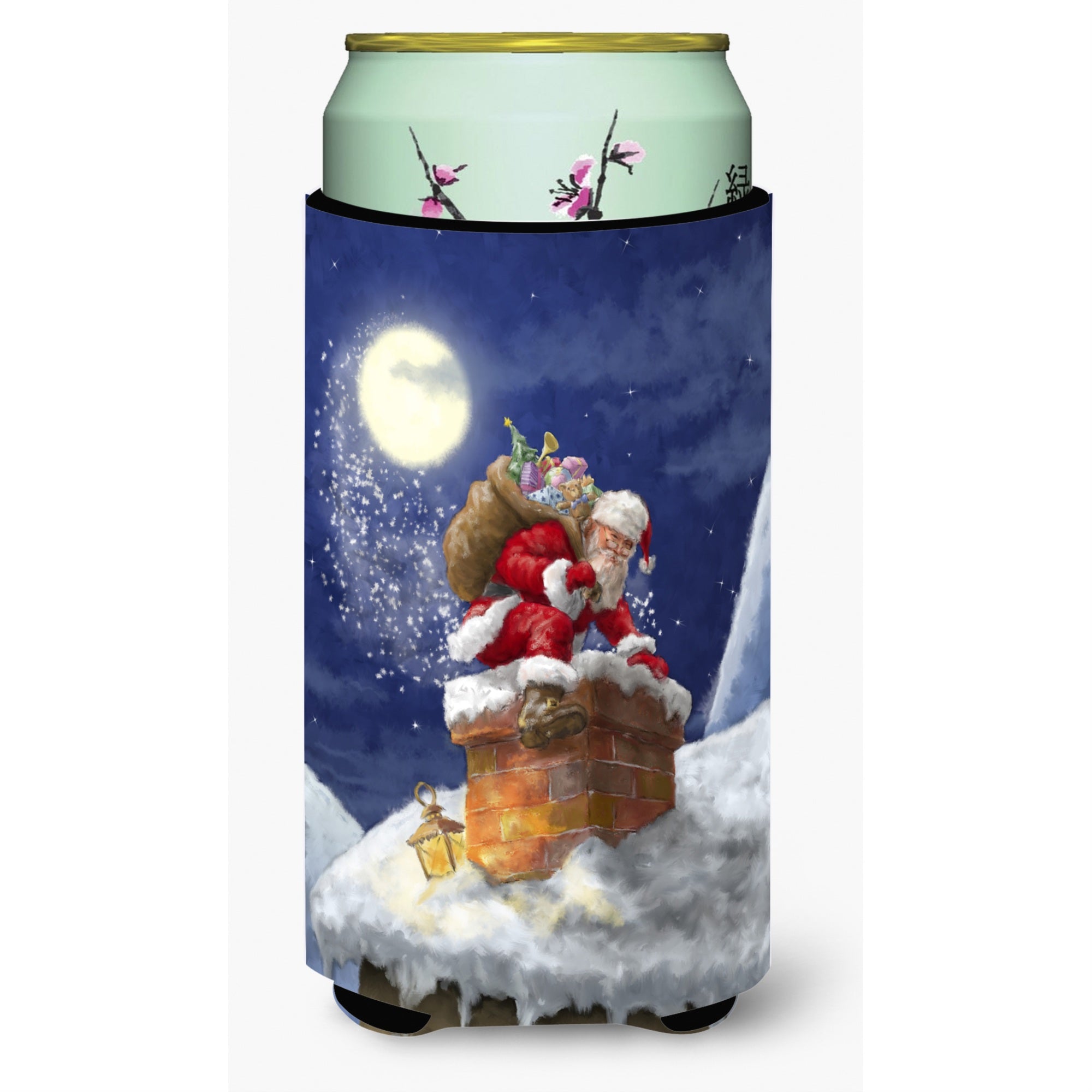 'Caroline'S Treasures Christmas Santa Claus In The Chimney Tall Boy Koozie Hugger, Multicolor''