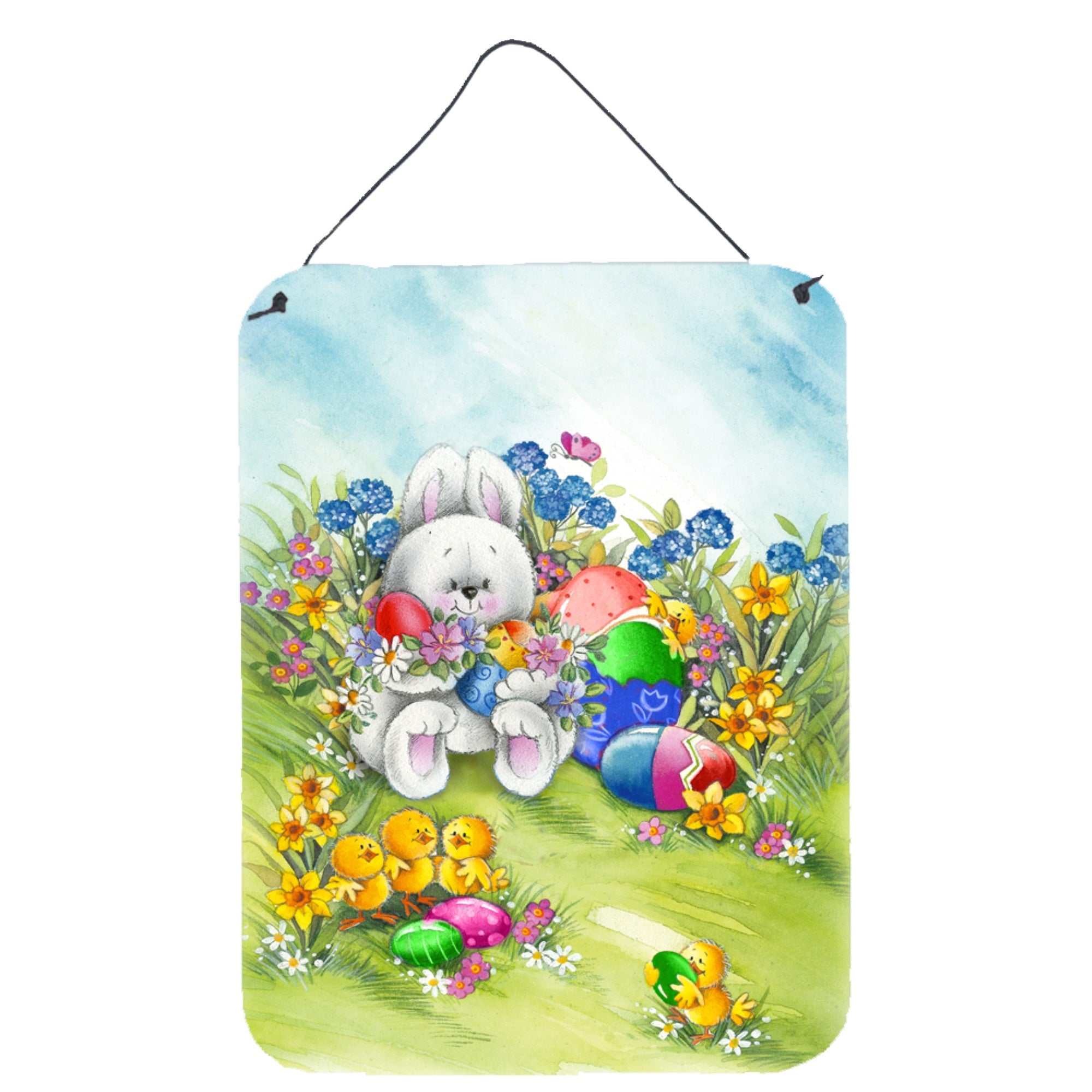 'Caroline'S Treasures Easter Bunny And Eggs Wall Or Door Hanging Prints Aph5528Ds1216, 16Hx12W, Multicolor''