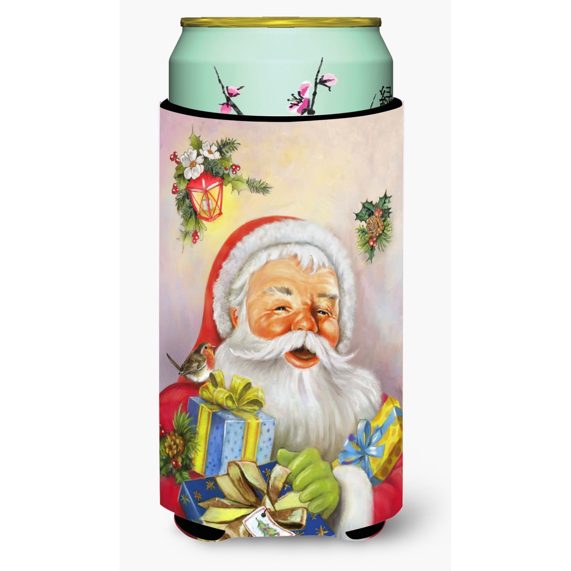 'Caroline'S Treasures Christmas Santa Claus Presents Tall Boy Koozie Hugger, Multicolor''