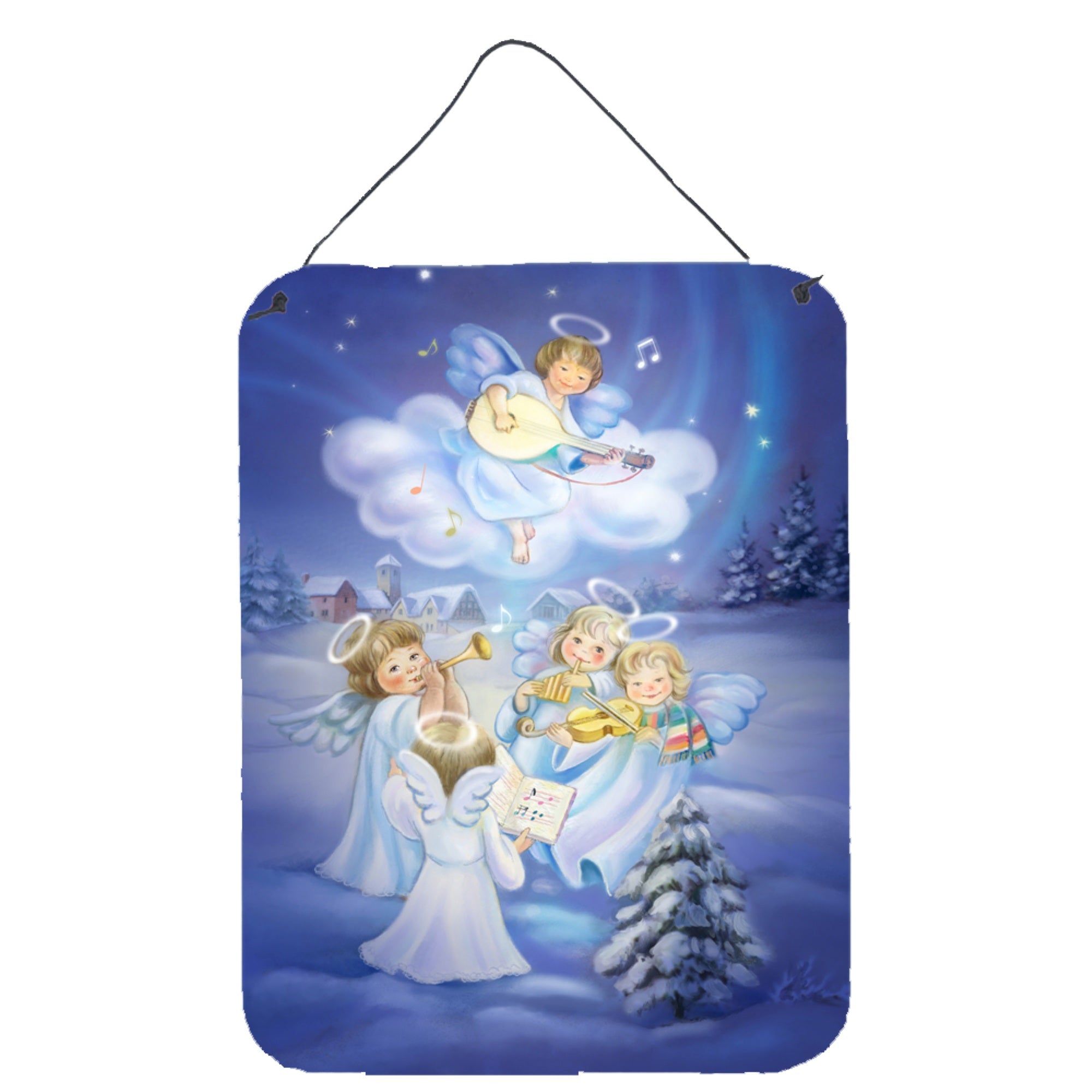 'Caroline'S Treasures Angels Around The Tree Wall Or Door Hanging Prints Aph6028Ds1216, 16Hx12W, Multicolor''