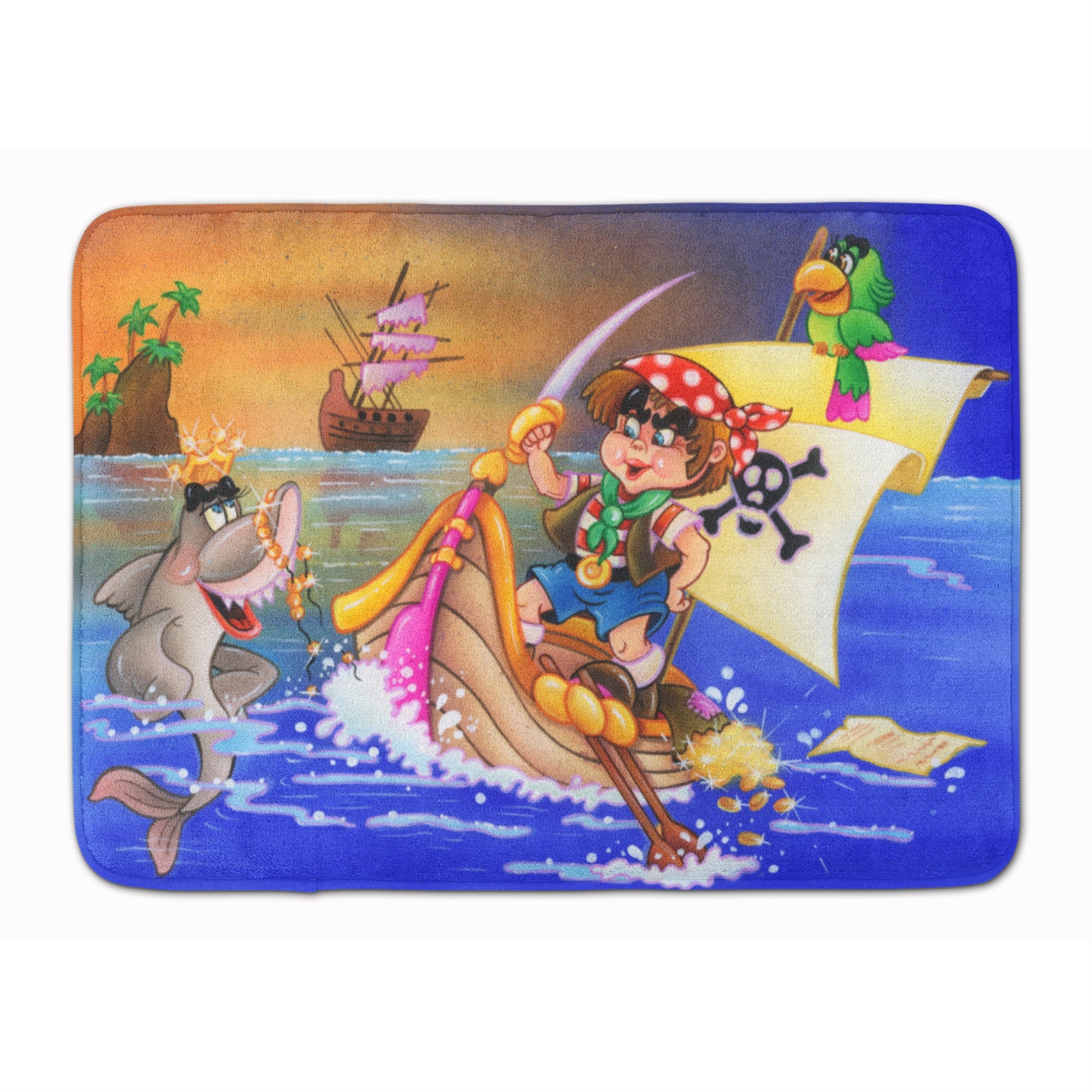 'Caroline'S Treasures Boy Playing Piriate With Dolphin Floor Mat, 19'''' X 27'''', Multicolor''
