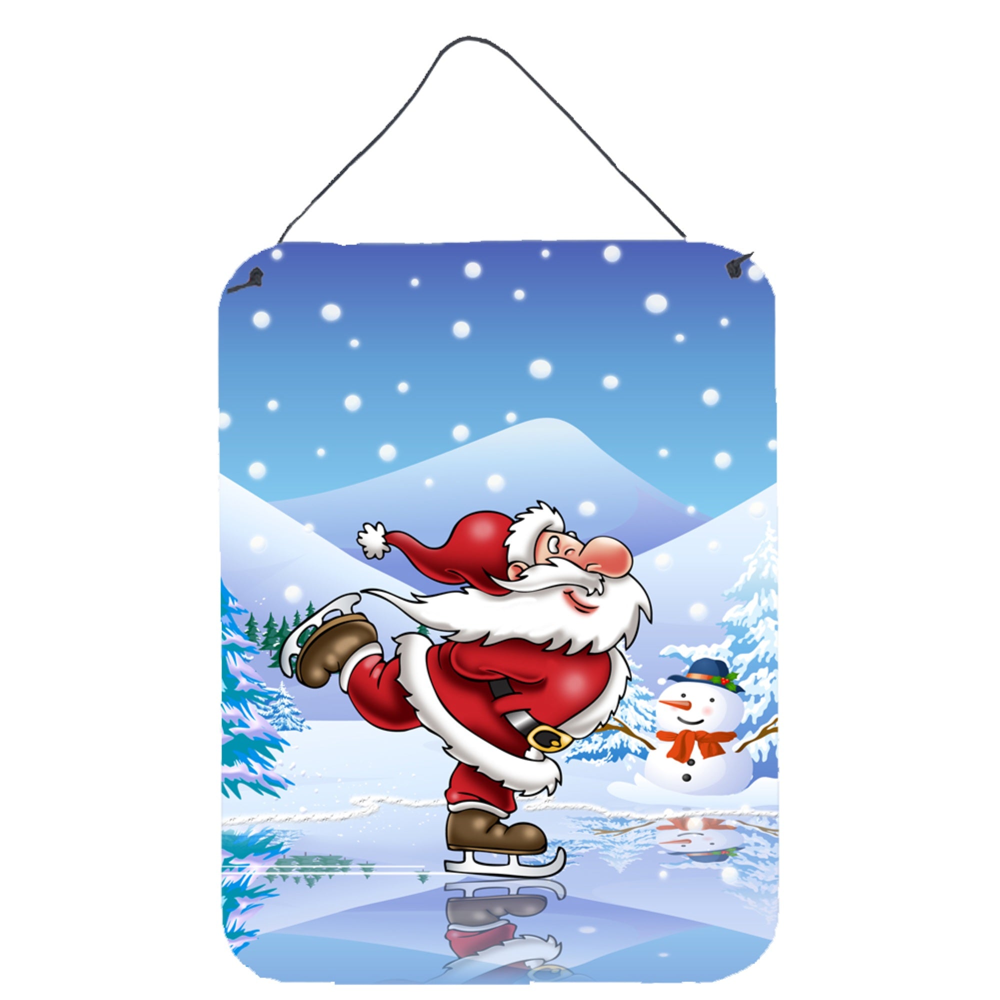 'Caroline'S Treasures Christmas Santa Claus Ice Skating Wall Or Door Hanging Prints Aph6386Ds1216, 16Hx12W, Multicolor''