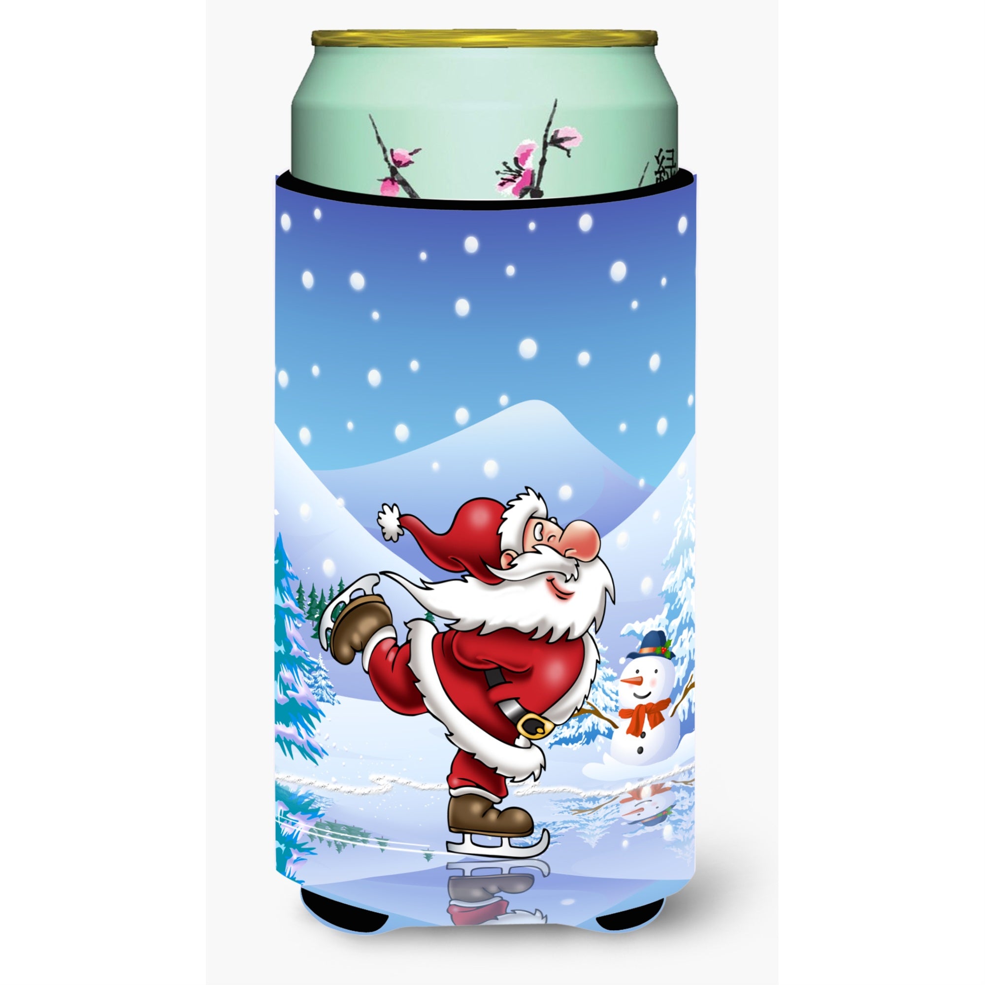 'Caroline'S Treasures Christmas Santa Claus Ice Skating Tall Boy Koozie Hugger, Multicolor''