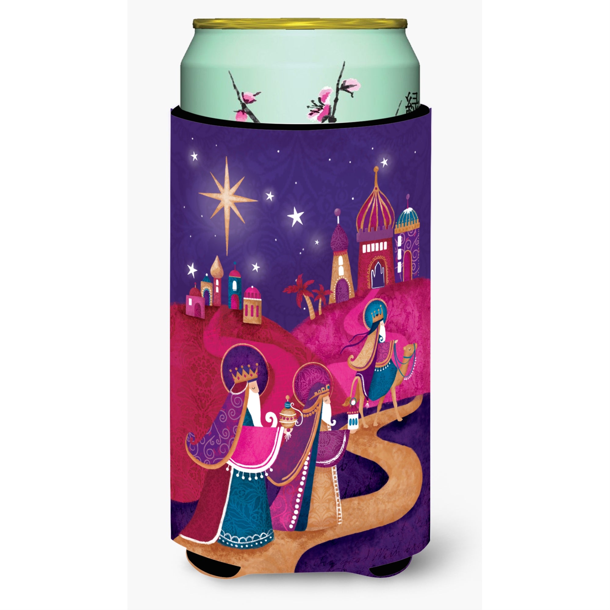 'Caroline'S Treasures Christmas Wise Men In Purple Tall Boy Koozie Hugger, Multicolor''