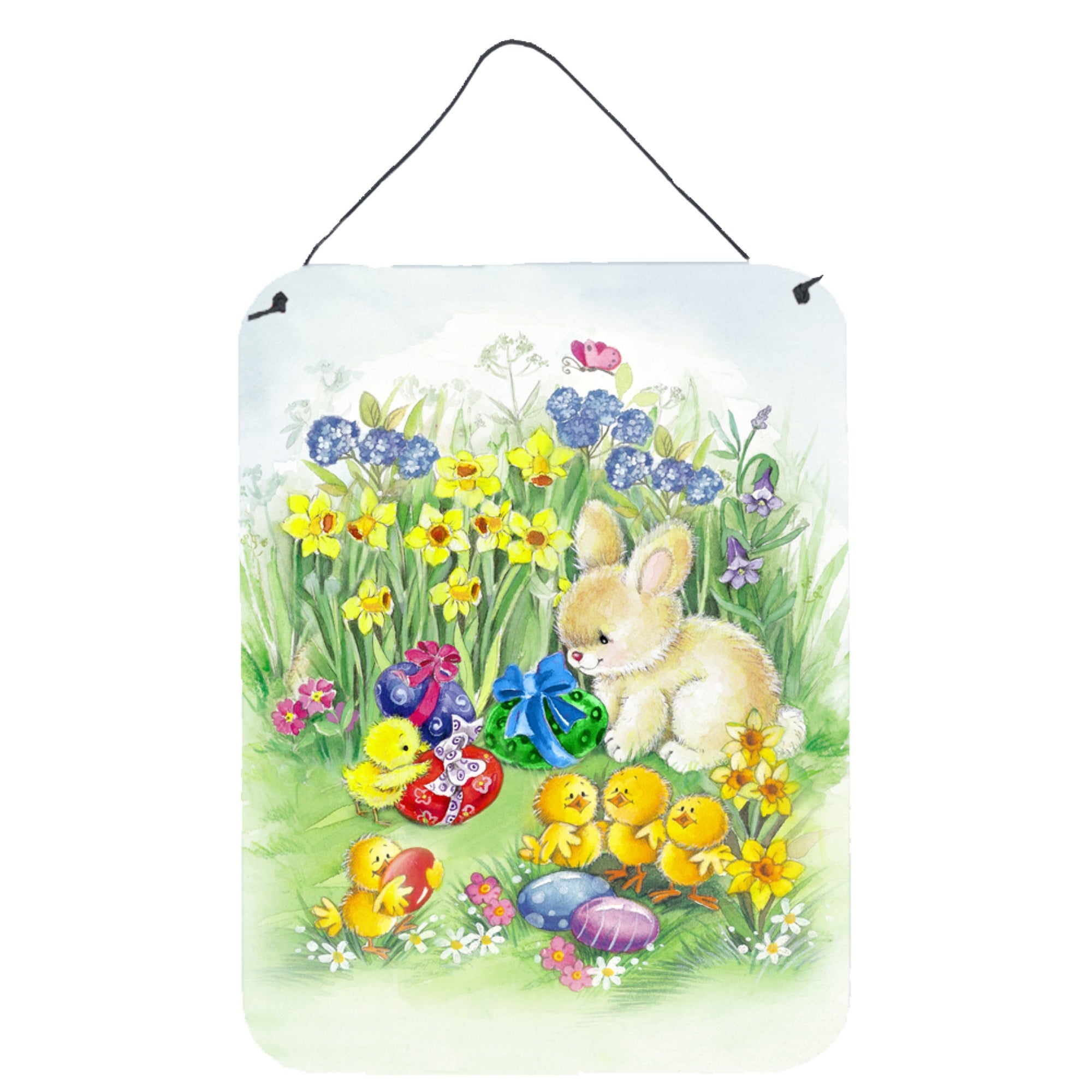 'Caroline'S Treasures Easter Chicks And Bunny Door Hanging Prints Wall-Decor, Multicolor''