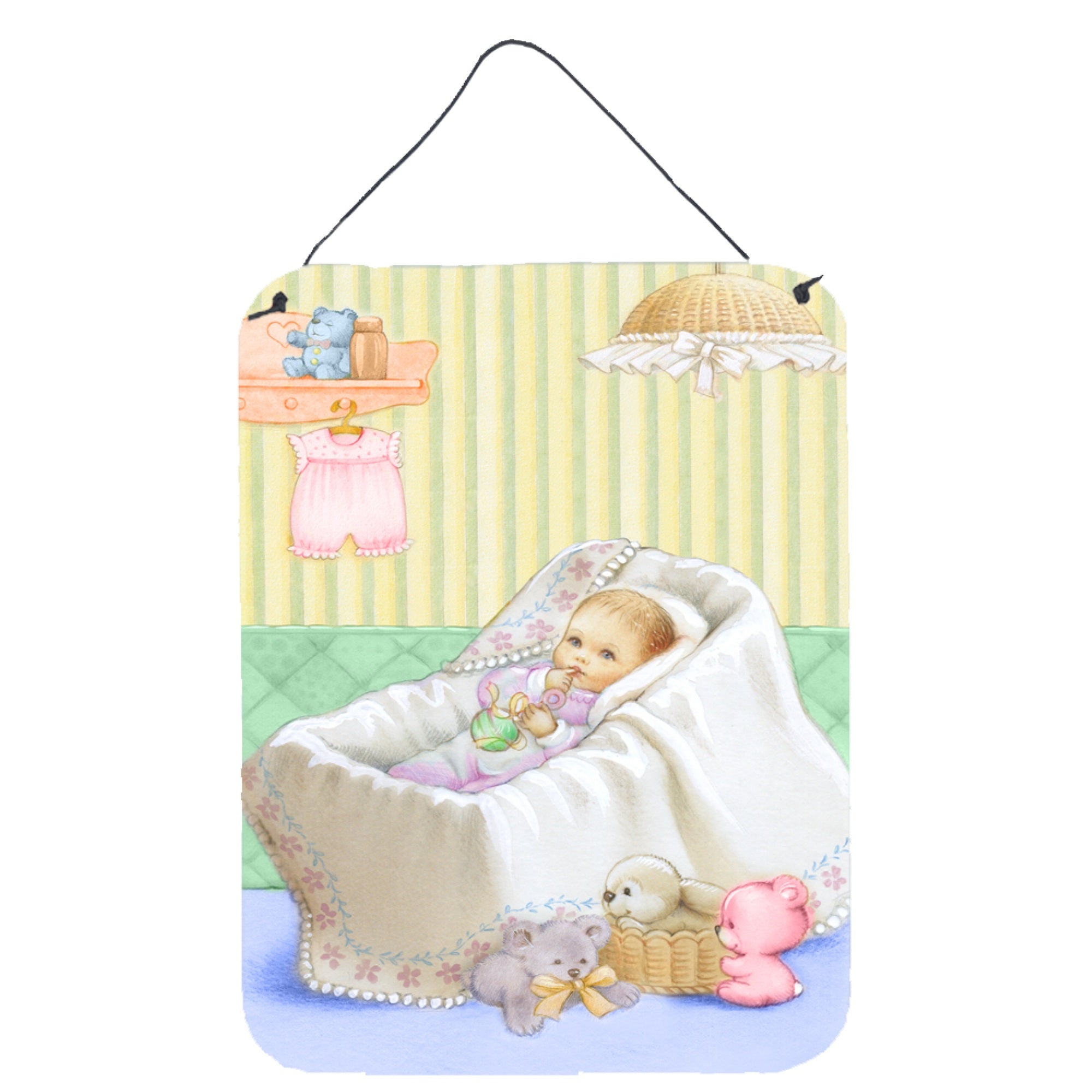 'Caroline'S Treasures New Baby In Crib Wall Or Door Hanging Prints Aph7093Ds1216, 16Hx12W, Multicolor''