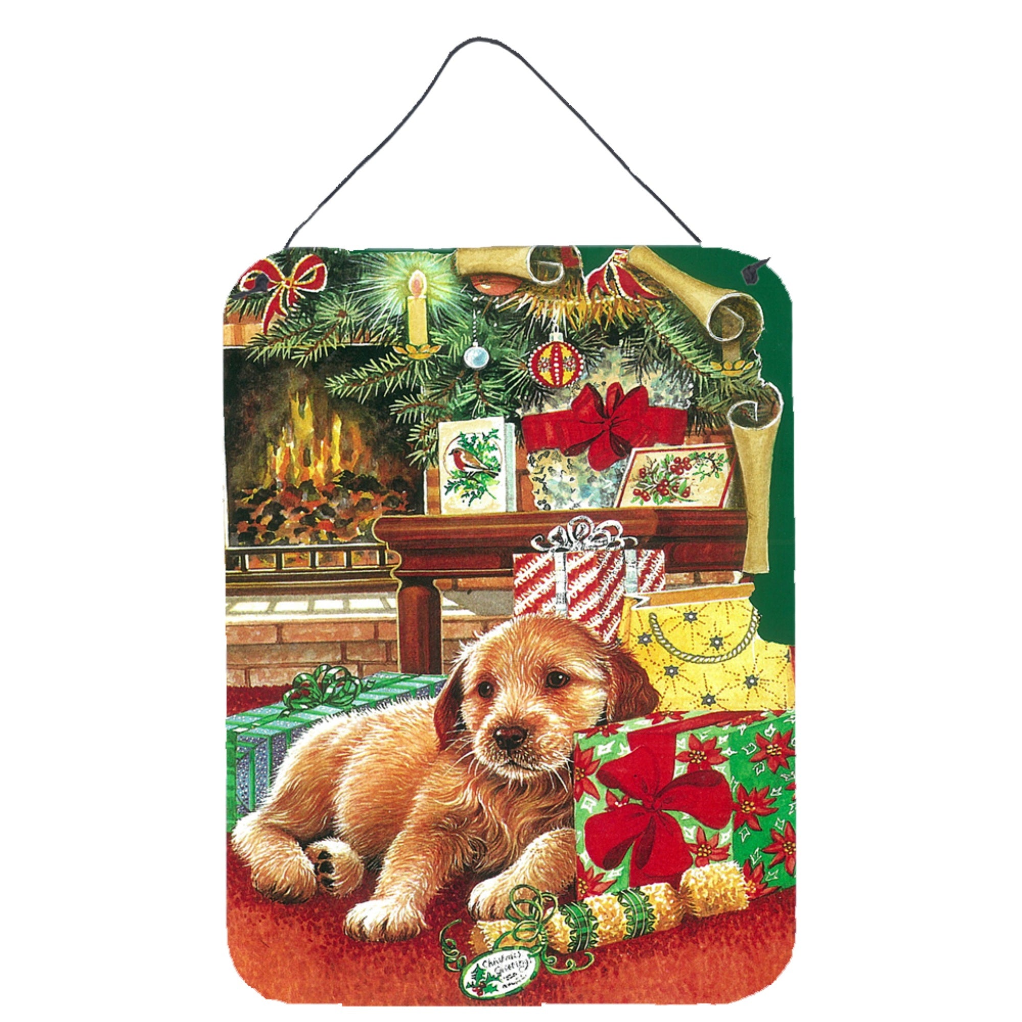 'Caroline'S Treasures Christmas Puppy Wall Or Door Hanging Prints Aph7552Ds1216, 16Hx12W, Multicolor''