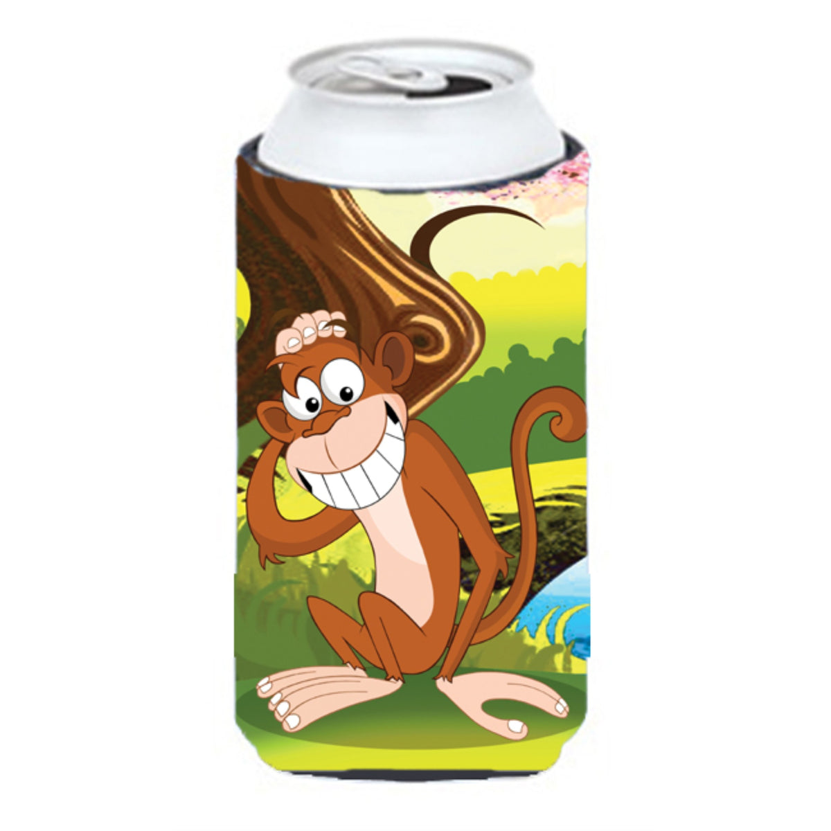 'Caroline'S Treasures Aph7629Tbc Monkey Under The Tree Tall Boy Koozie Hugger, Multicolor''