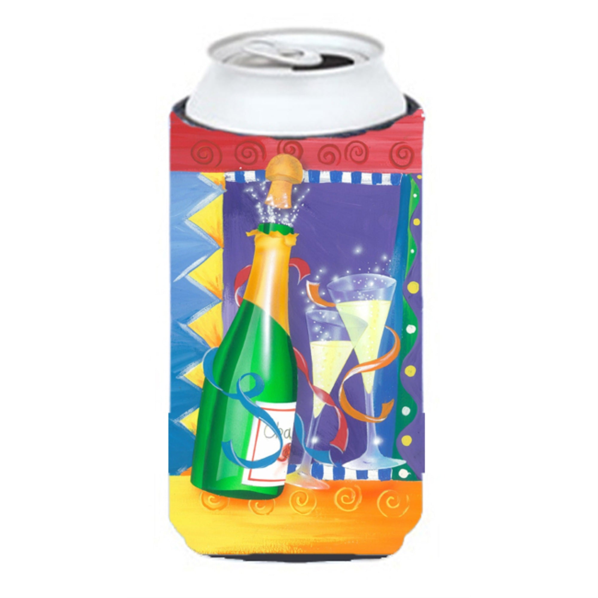 'Caroline'S Treasures Aph8556Tbc New Years Celebration Toast Tall Boy Koozie Hugger, Multicolor''