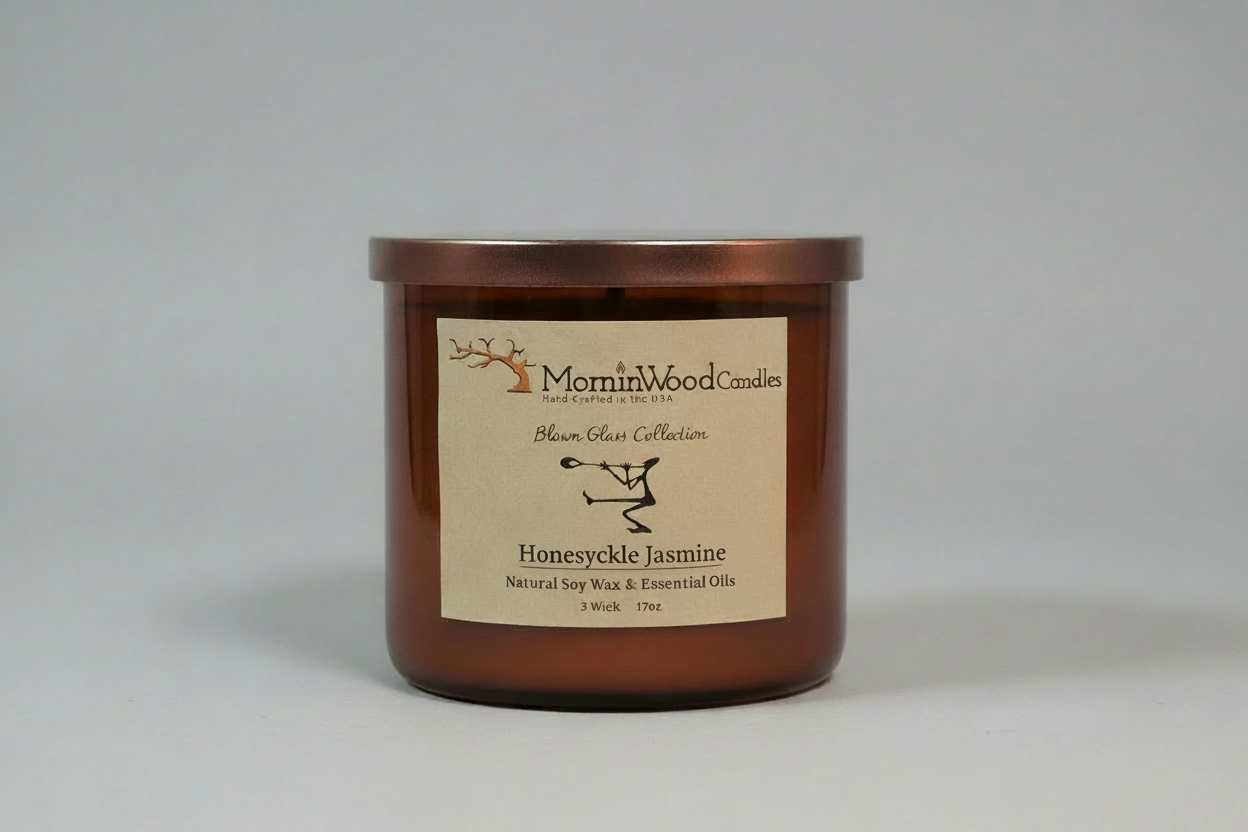 Honeysuckle Jasmine-Soy 3-Wick Blown Glass Collection
