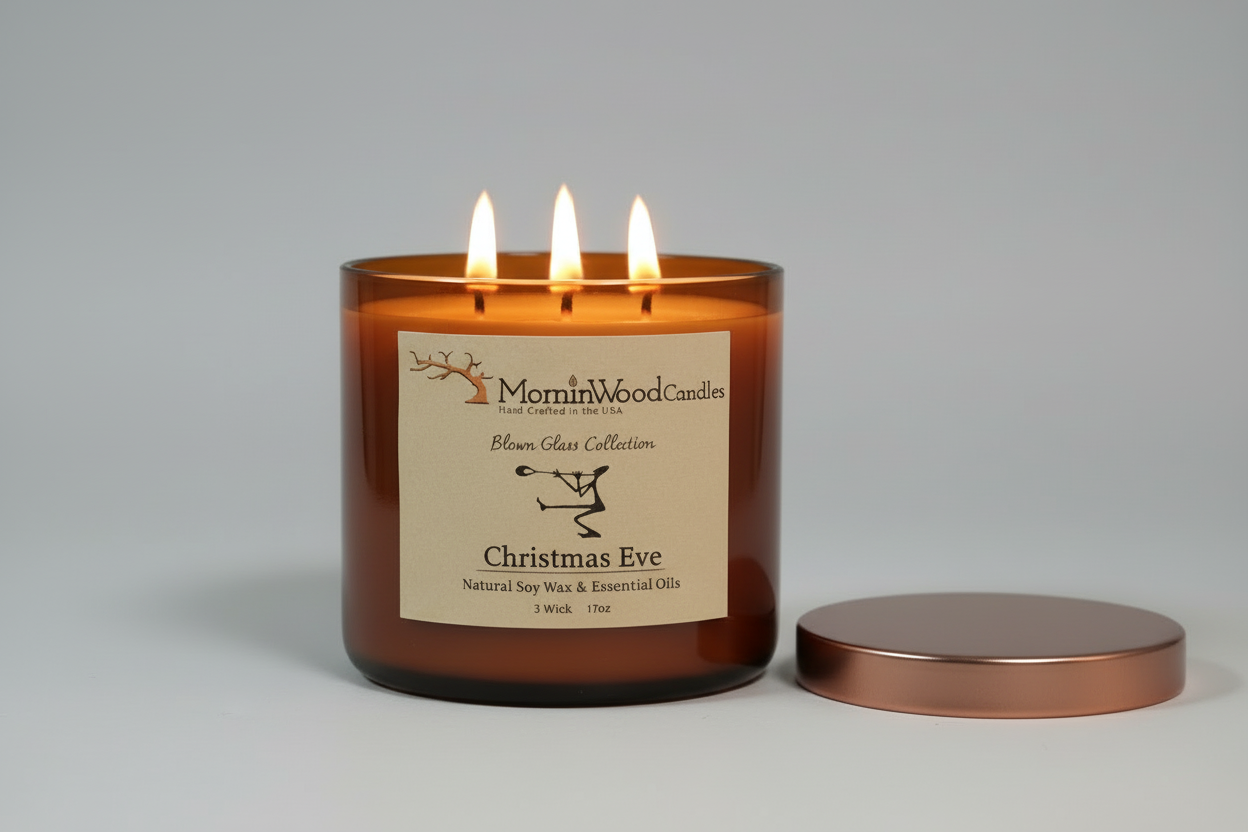 Christmas Eve-Soy 3-Wick Blown Glass Collection