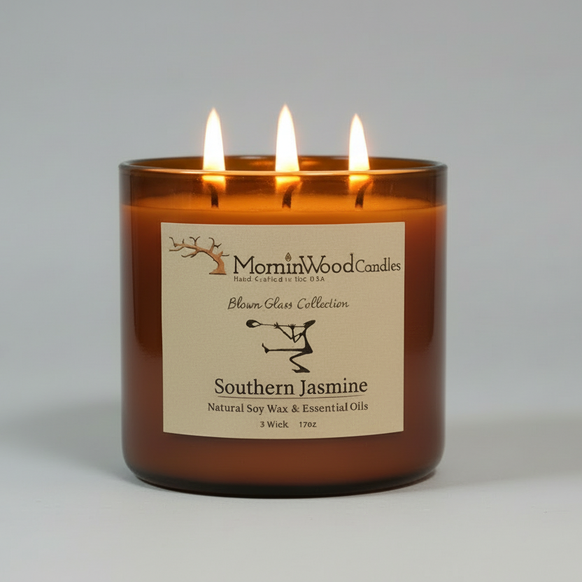 Southern Jasmine-Soy 3-Wick Blown Glass Collection
