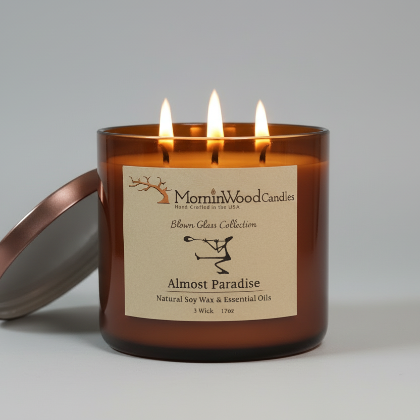 Almost Paradise – Soy 3-Wick Blown Glass Collection
