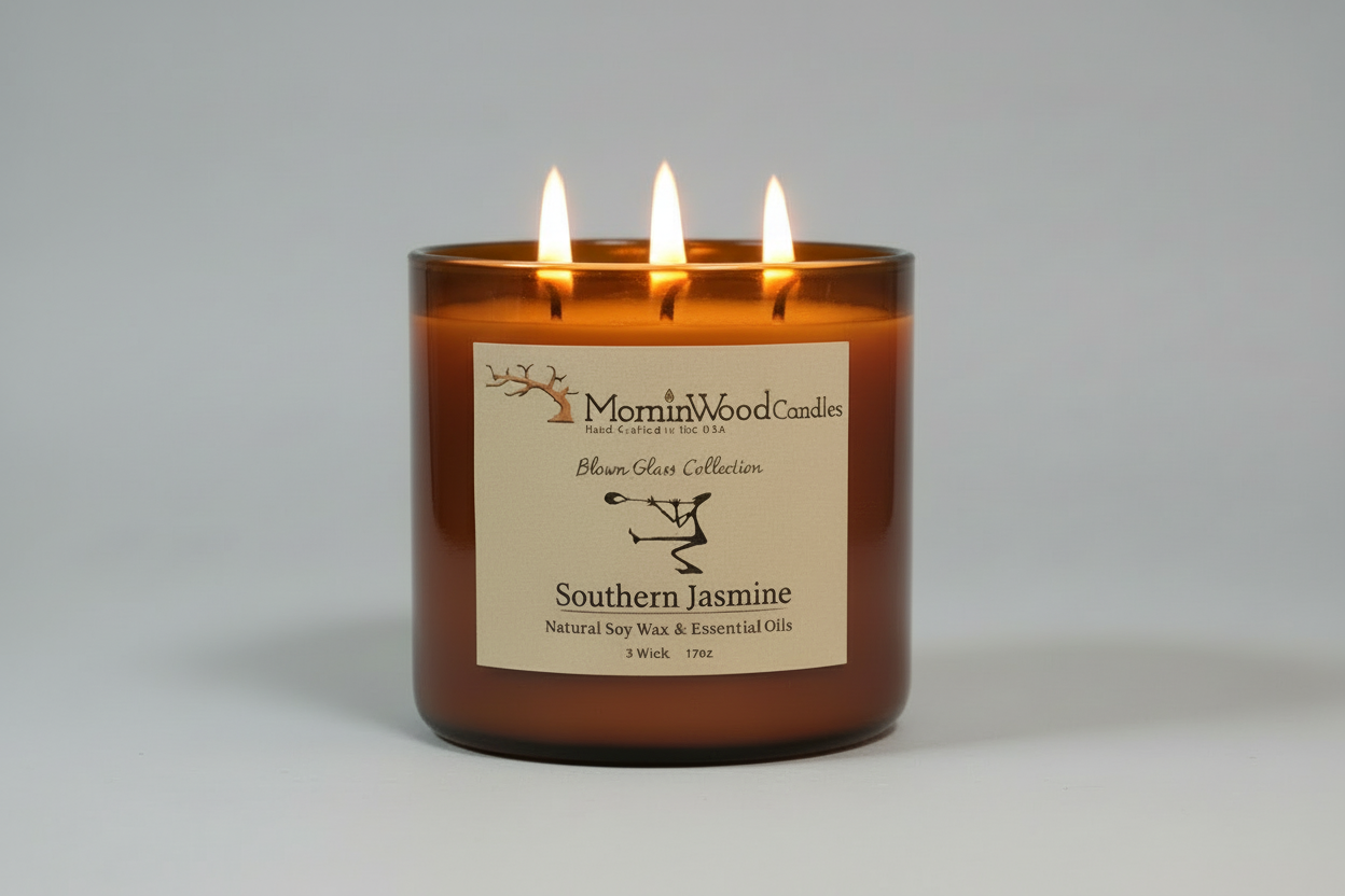 Southern Jasmine-Soy 3-Wick Blown Glass Collection