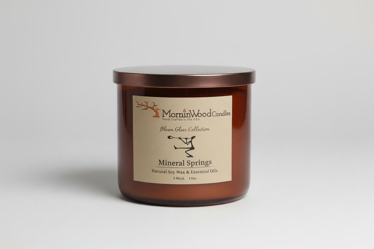 Mineral Springs-Soy 3-Wick Blown Glass Collection