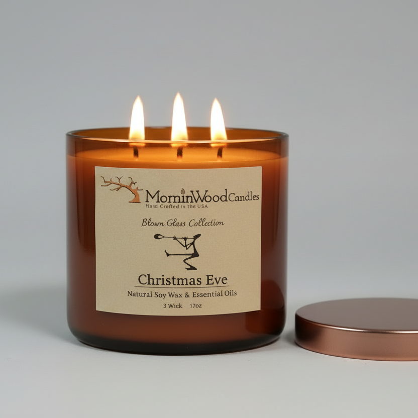 Christmas Eve-Soy 3-Wick Blown Glass Collection