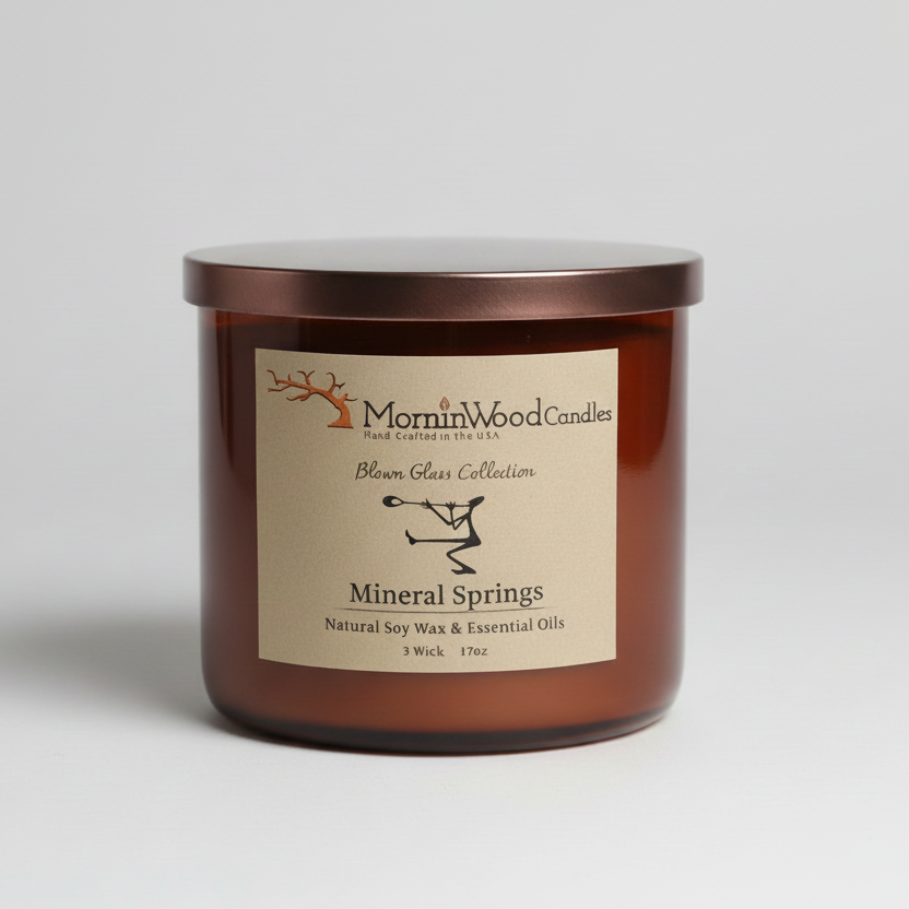 Mineral Springs-Soy 3-Wick Blown Glass Collection