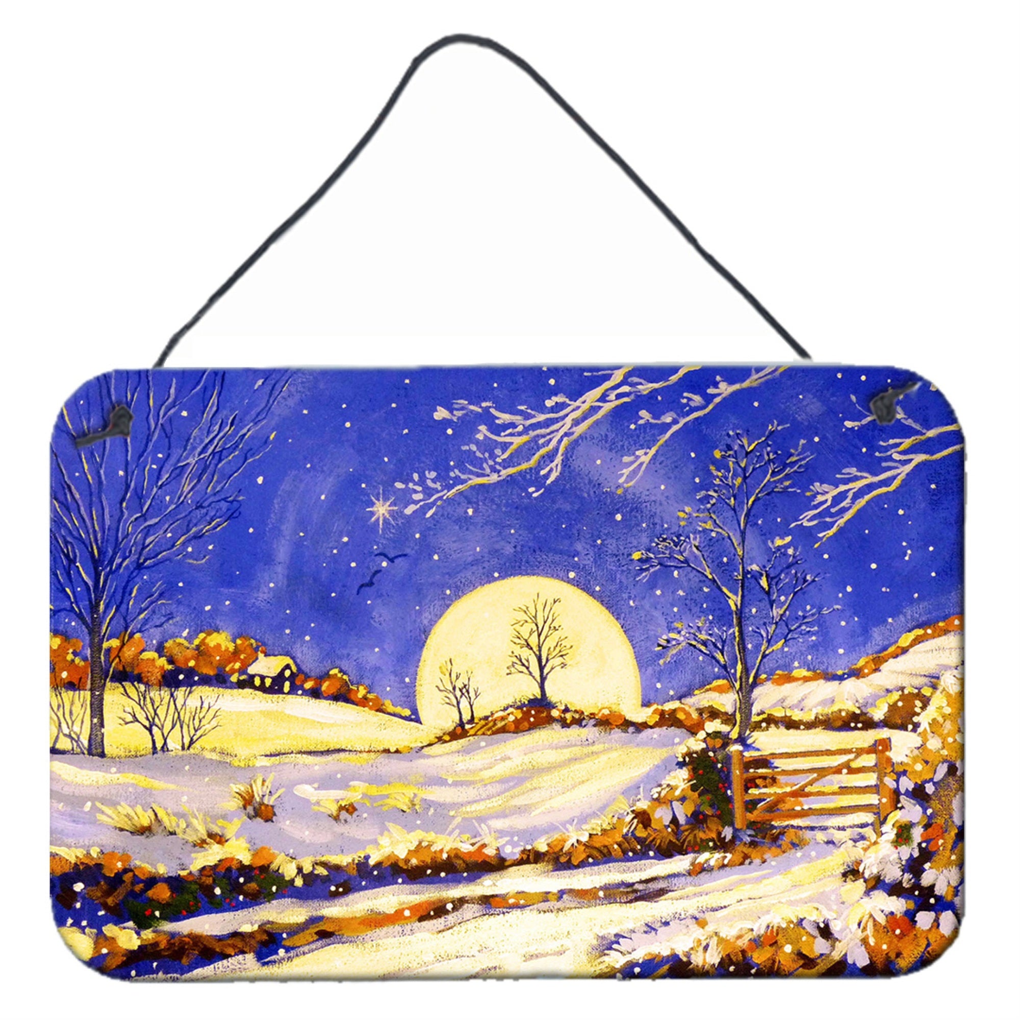 'Caroline'S Treasures Winter Moonrise By Roy Avis Wall Or Door Hanging Prints Ara0139Ds812, 8Hx12W, Multicolor''