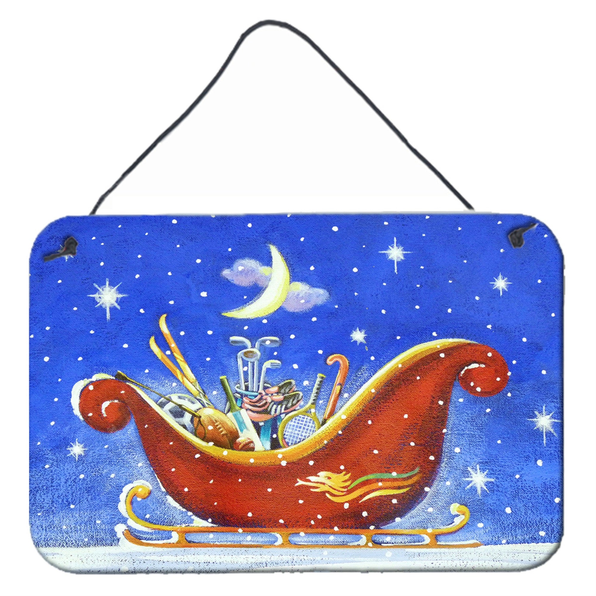 'Caroline'S Treasures Christmas Santa'S Sleigh By Roy Avis Wall Or Door Hanging Prints Ara0143Ds812, 8Hx12W, Multicolor''