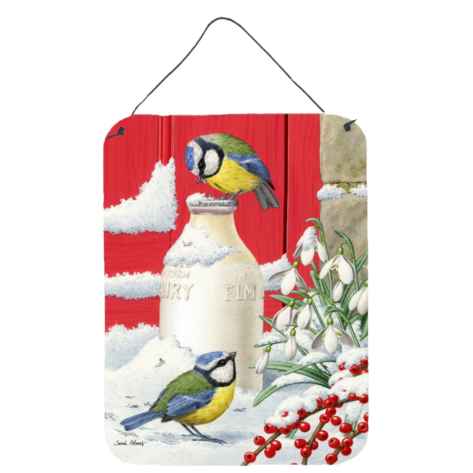 'Caroline'S Treasures Eurasian Blue Tits Birds & Milk Bottles Wall Or Door Hanging Prints Asa2003Ds1216, 16Hx12W, Multicolor''