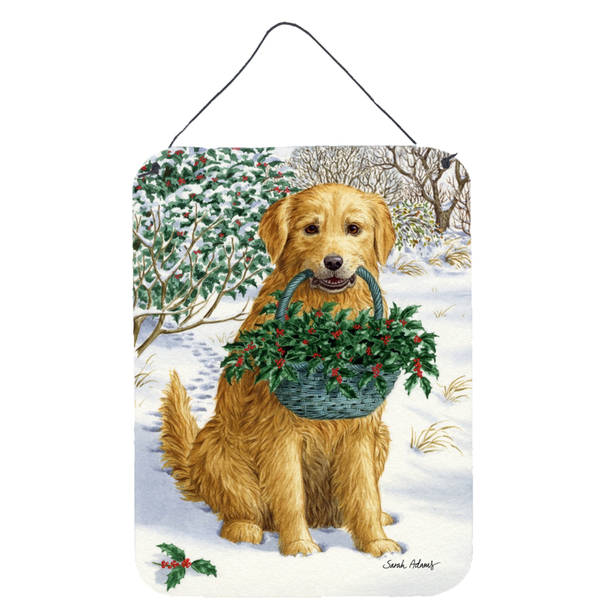 'Caroline'S Treasures Yellow Labrador & Holly Wall Or Door Hanging Prints Asa2013Ds1216, 16Hx12W, Multicolor''