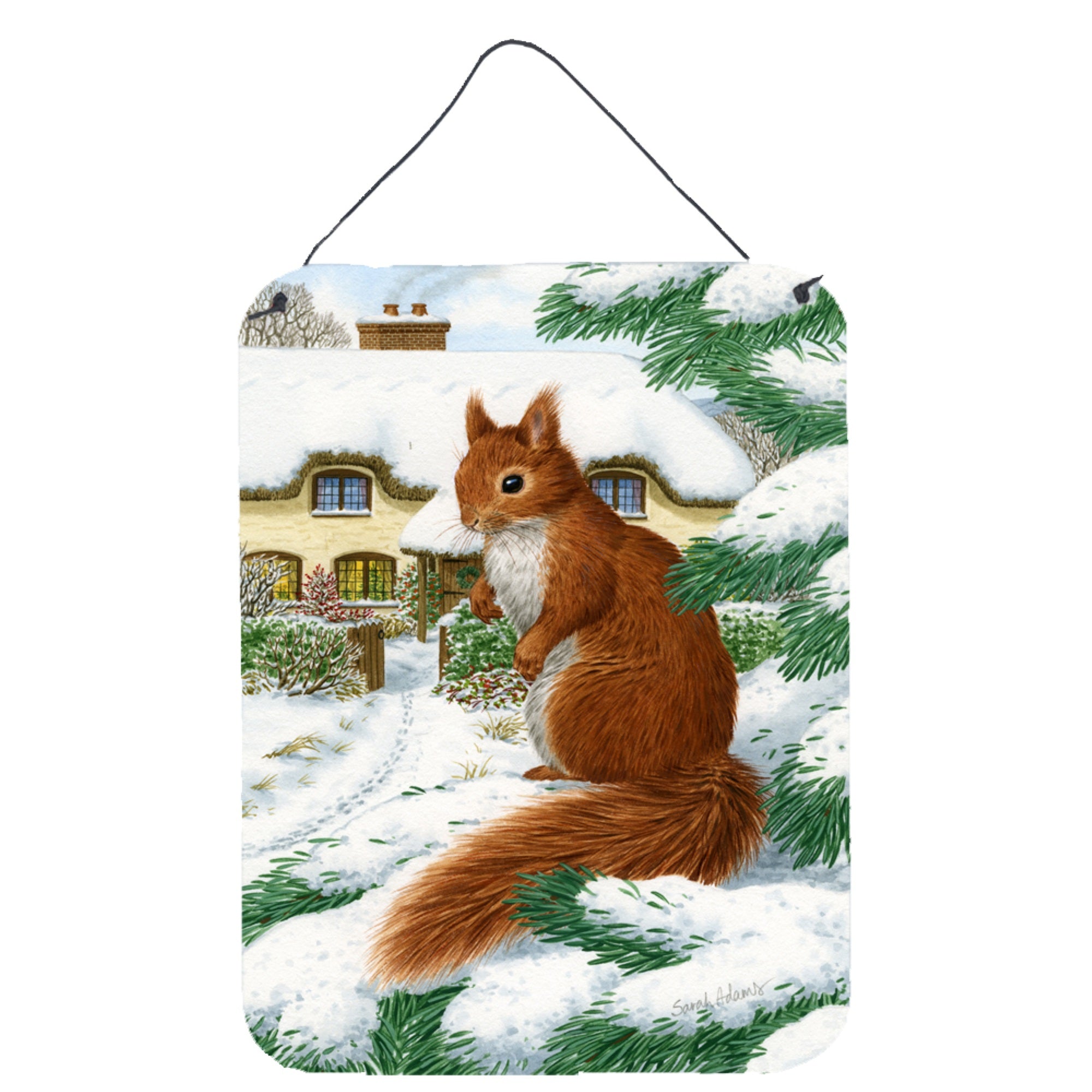 'Caroline'S Treasures Red Squirrel & Cottage Wall Or Door Hanging Prints Asa2014Ds1216, 16Hx12W, Multicolor''
