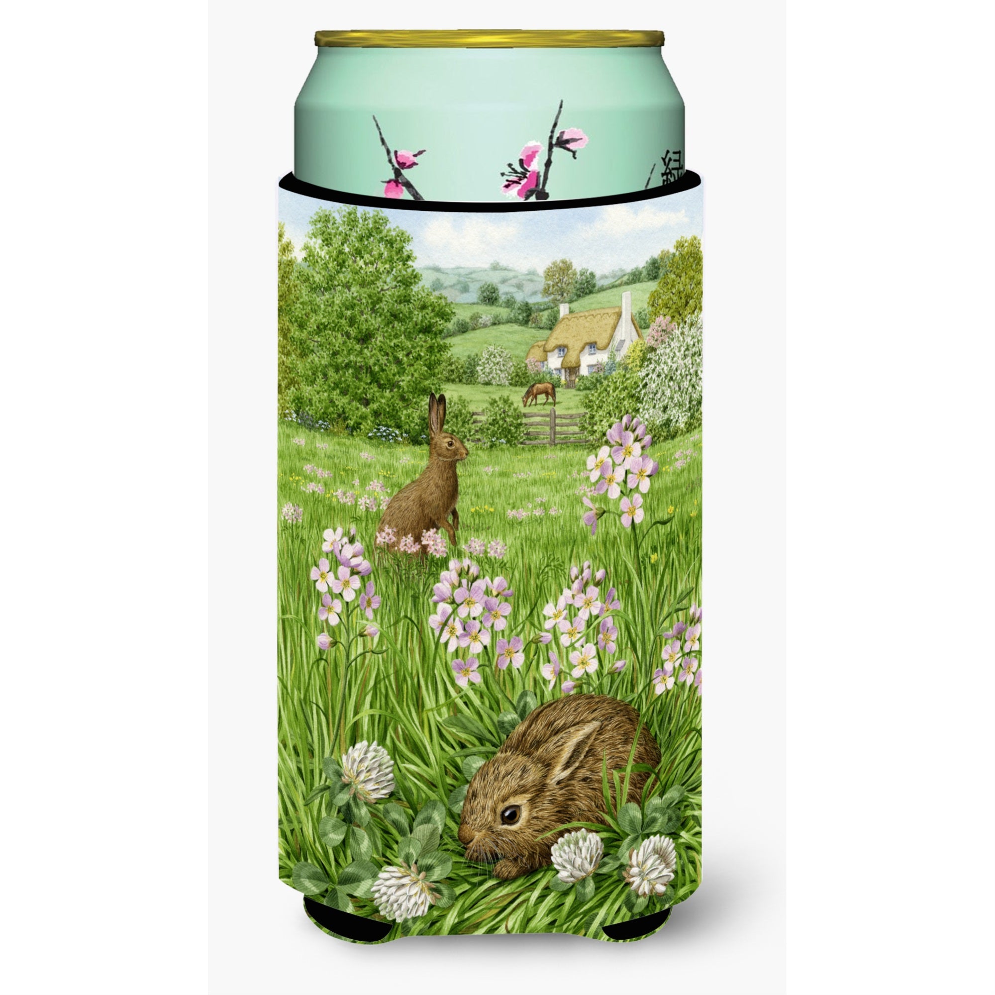 'Caroline'S Treasures Leveret And Momma Rabbit Tall Boy Koozie Hugger, Multicolor''