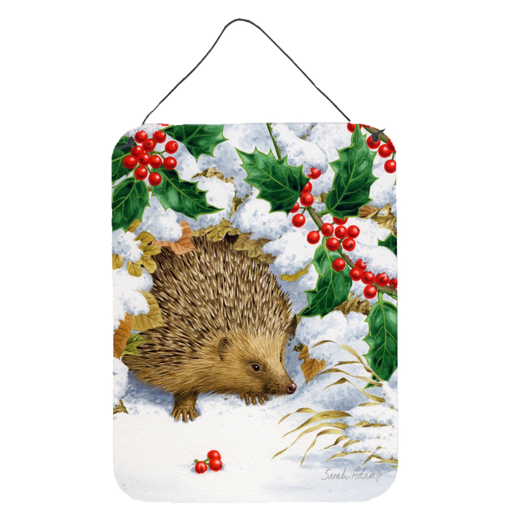 'Caroline'S Treasures Hedgehog And Holly Wall Or Door Hanging Prints Asa2030Ds1216, 16Hx12W, Multicolor''