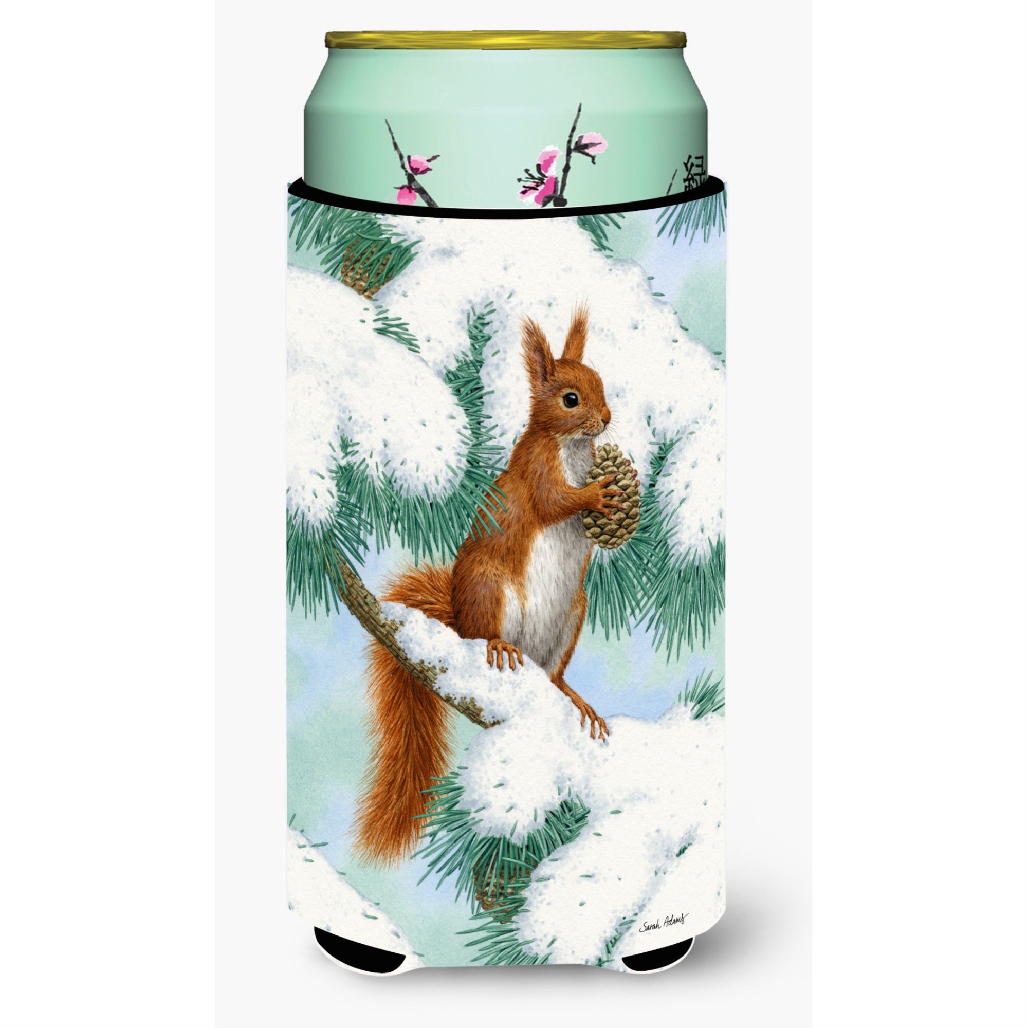 'Caroline'S Treasures Red Squirrel With Pine Cone Tall Boy Koozie Hugger, Multicolor''